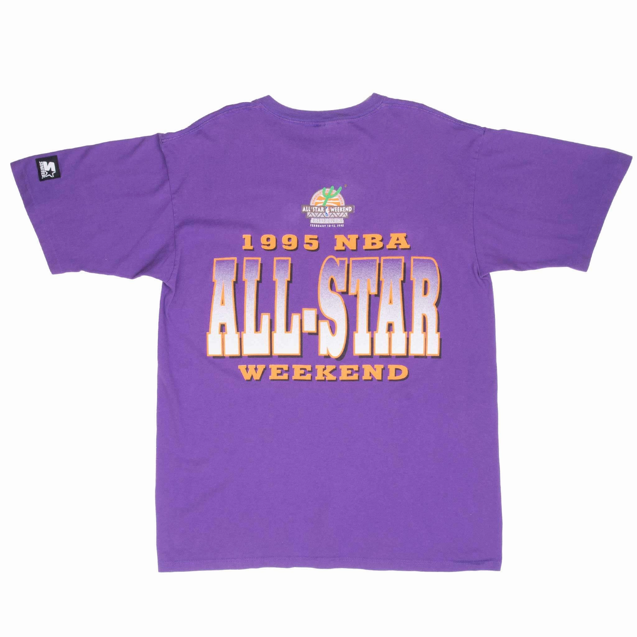 VINTAGE NBA PHOENIX SUNS ALL STAR WEEKEND 1995 PURPLE TEE SHIRT LARGE MADE USA