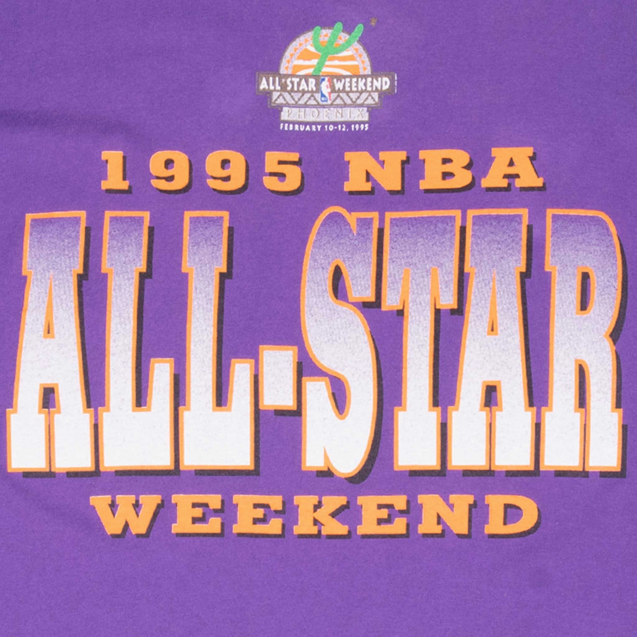 VINTAGE NBA PHOENIX SUNS ALL STAR WEEKEND 1995 PURPLE TEE SHIRT LARGE MADE USA