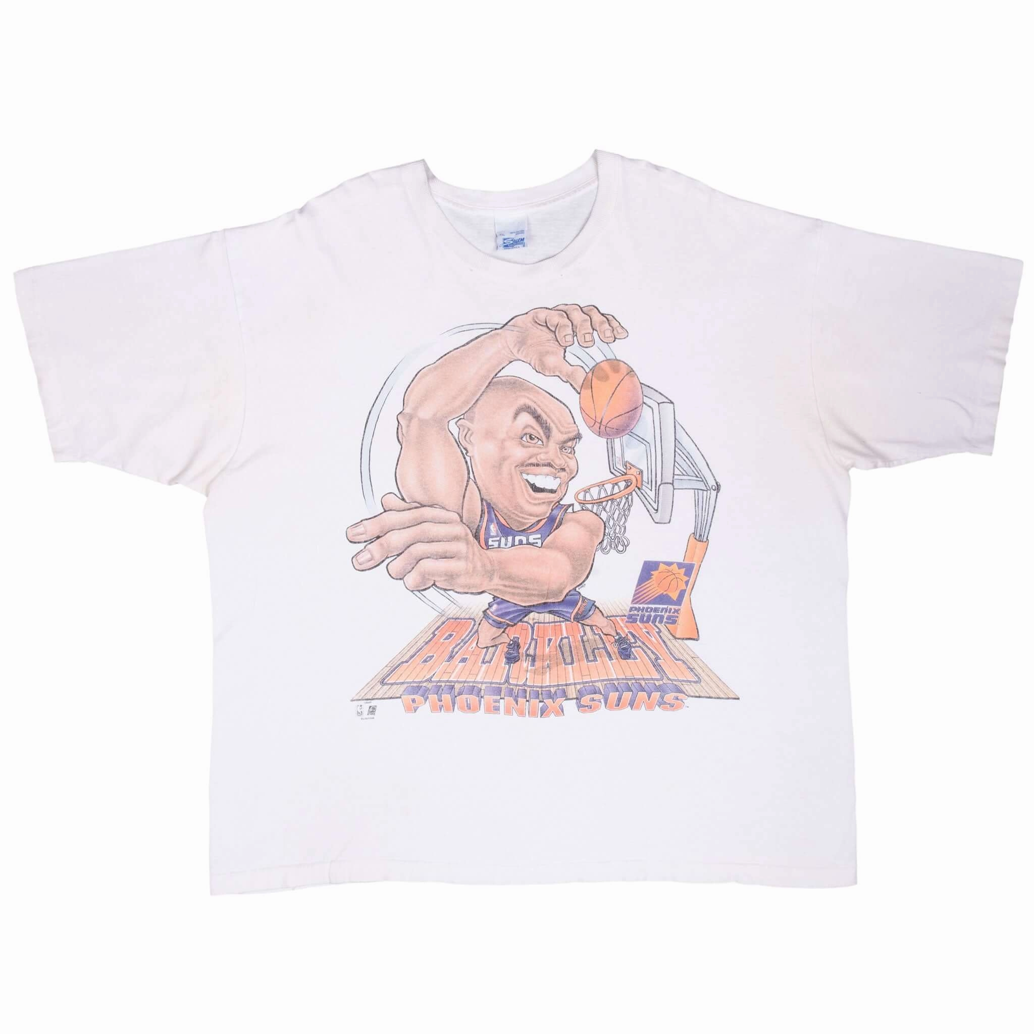 VINTAGE NBA PHOENIX SUNS CHARLES BARKLEY TEE SHIRT 1990S 2XL MADE IN USA