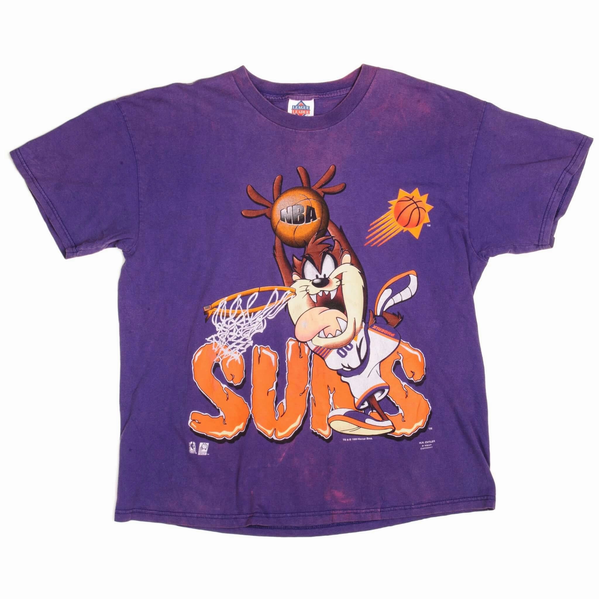 VINTAGE NBA PHOENIX SUNS LOONEY TUNES TEE SHIRT 1995 SIZE LARGE MADE IN USA