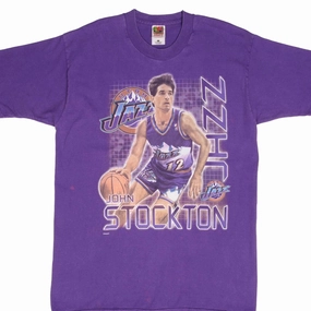 VINTAGE NBA UTAH JAZZ JOHN STOCKTON 1990S TEE SHIRT SIZE LARGE