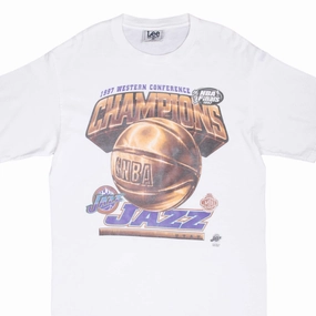 VINTAGE NBA UTAH JAZZ WESTERN CONFERENCE CHAMPS 1997 TEE SHIRT LARGE MADE IN USA