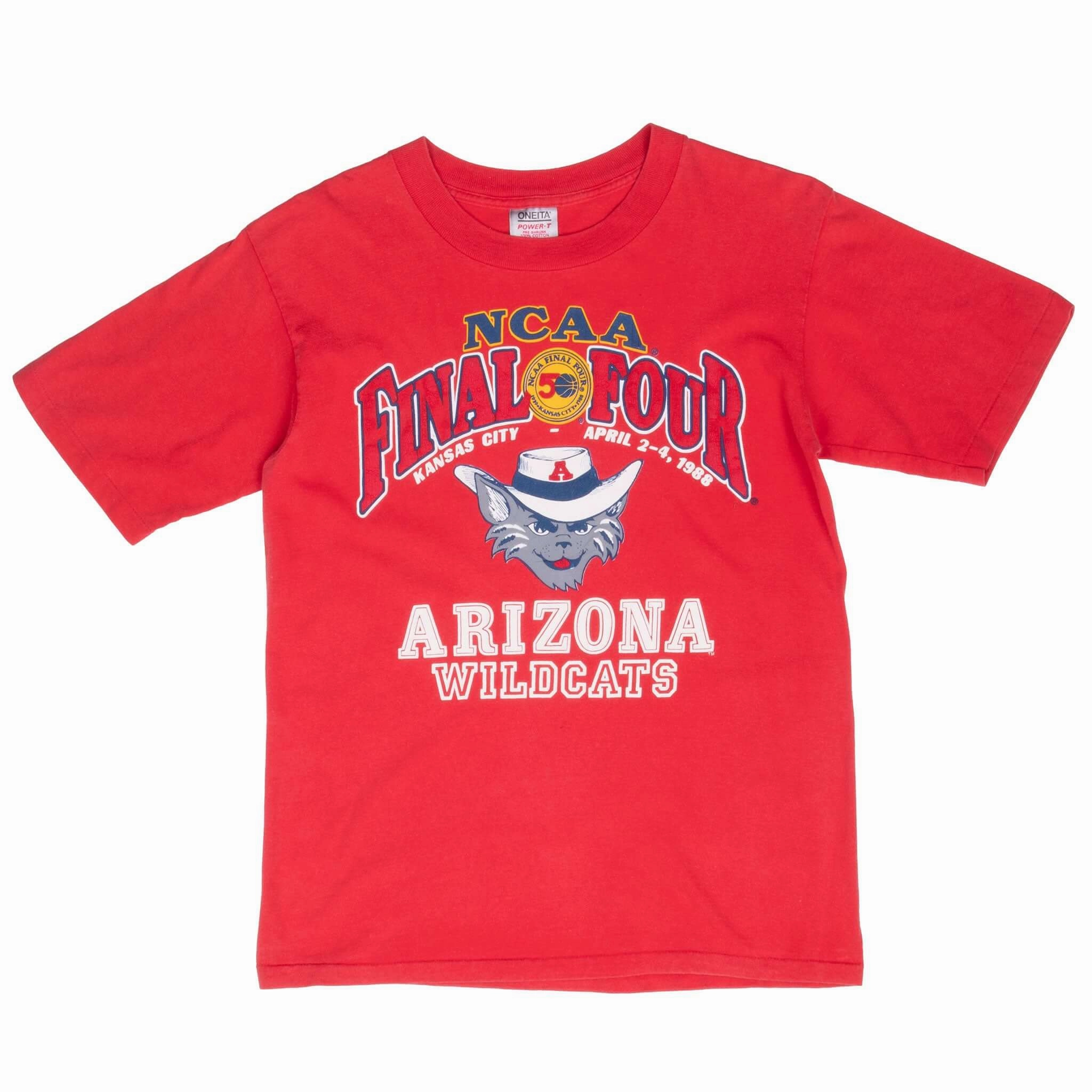 VINTAGE NCAA ARIZONA WILDCATS FINAL FOUR 1988 TEE SHIRT LARGE MADE IN USA