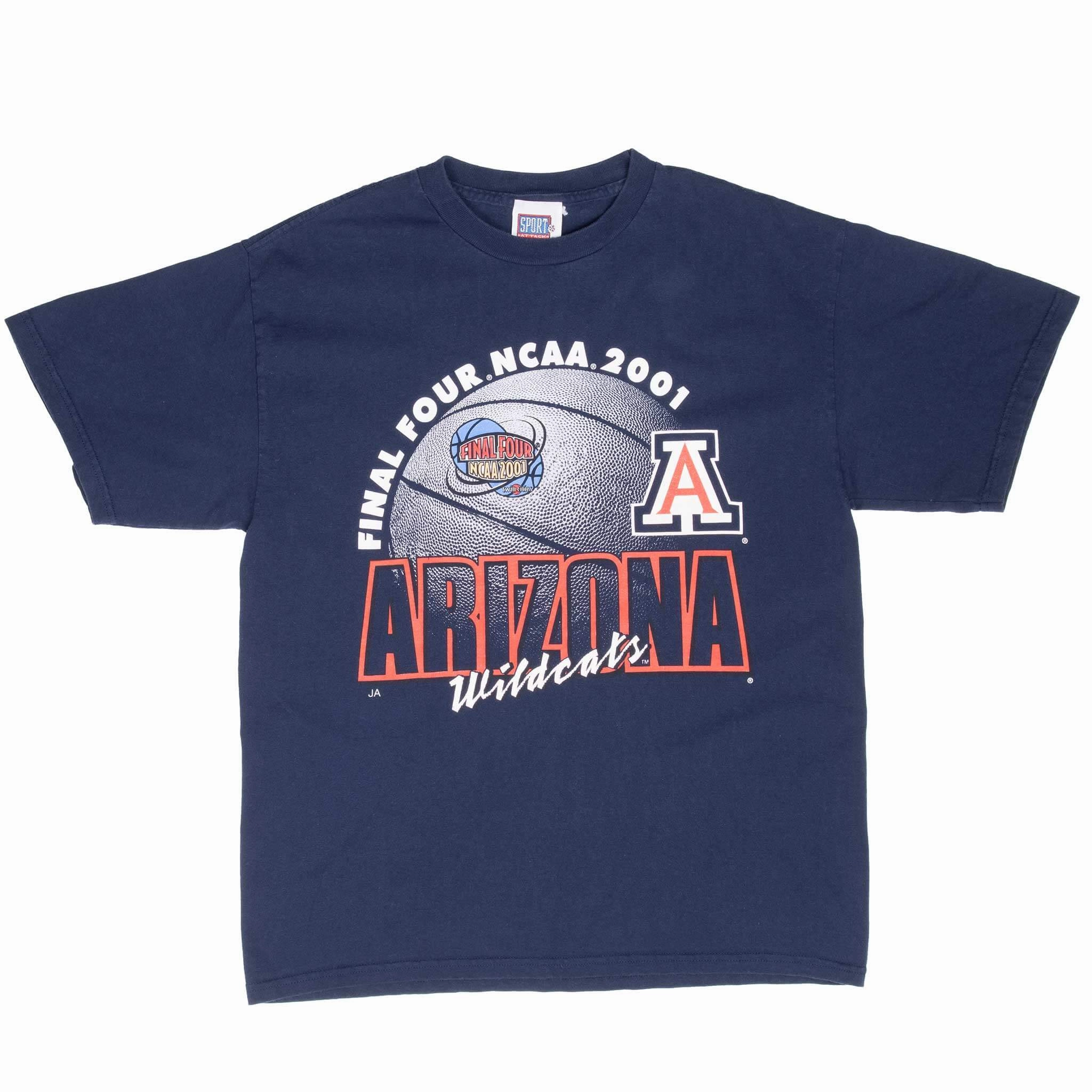 VINTAGE NCAA ARIZONA WILDCATS FINAL FOUR 2001 TEE SHIRT LARGE