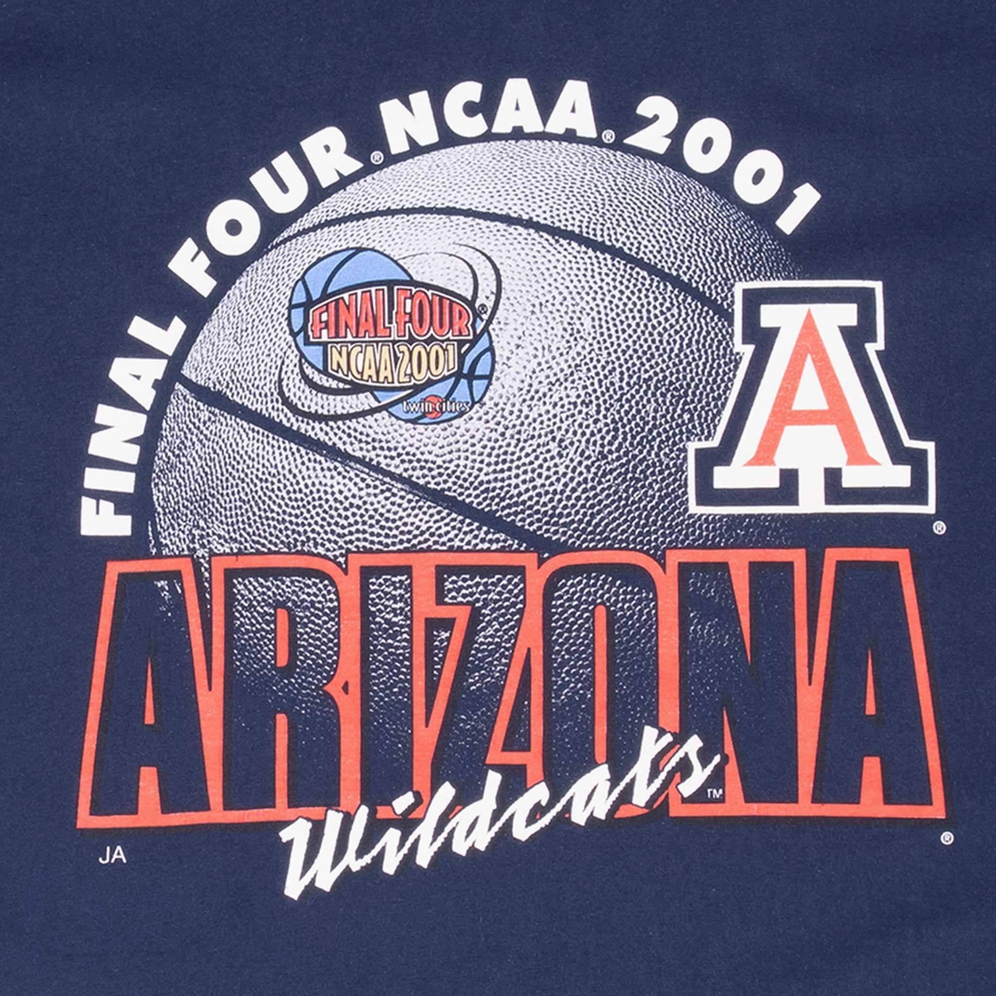 VINTAGE NCAA ARIZONA WILDCATS FINAL FOUR 2001 TEE SHIRT LARGE