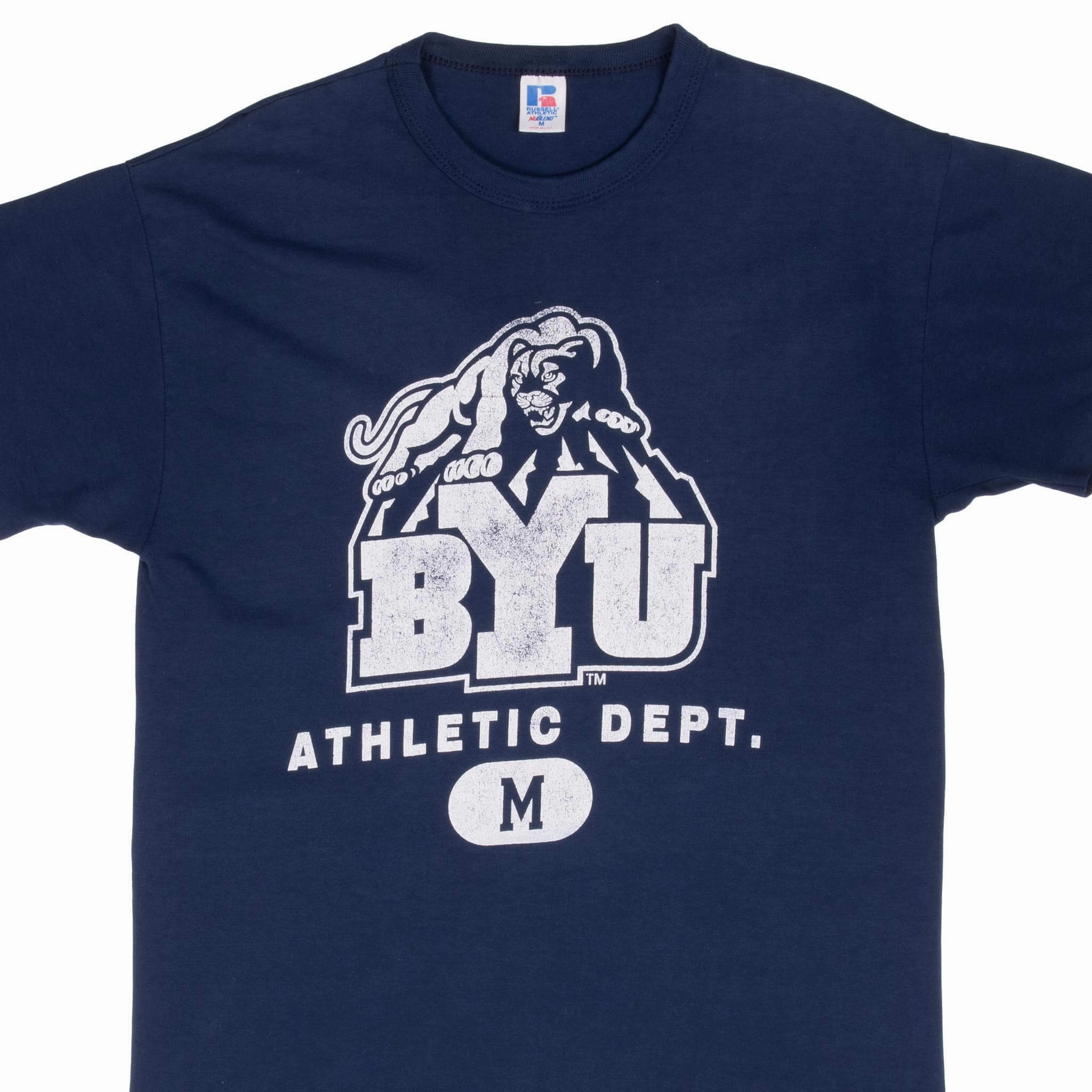 VINTAGE NCAA BYU COUGARS 1980S TEE SHIRT MEDIUM MADE IN USA