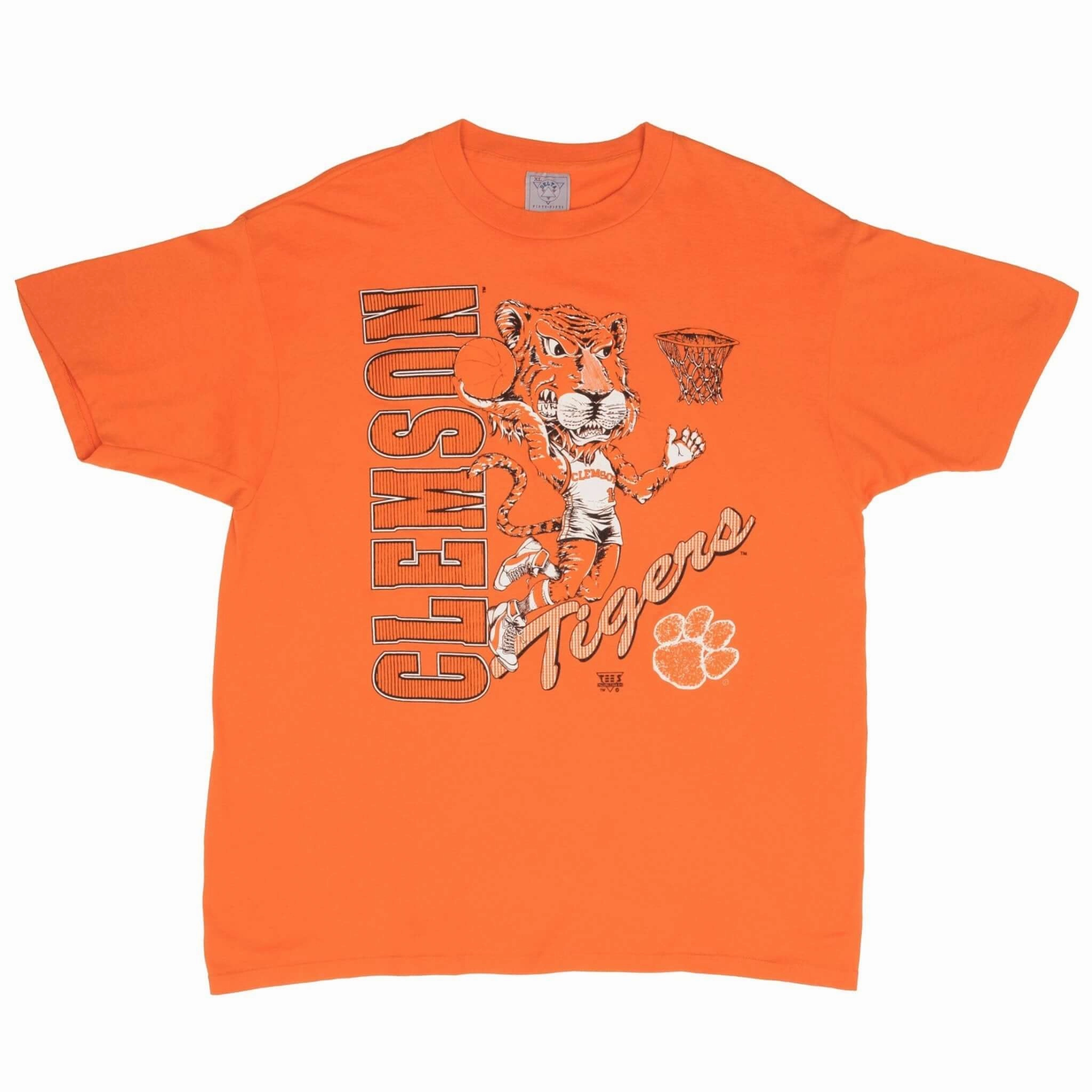 VINTAGE NCAA CLEMSON UNIVERSITY TIGERS 1990S TEE SHIRT SIZE XL MADE IN USA