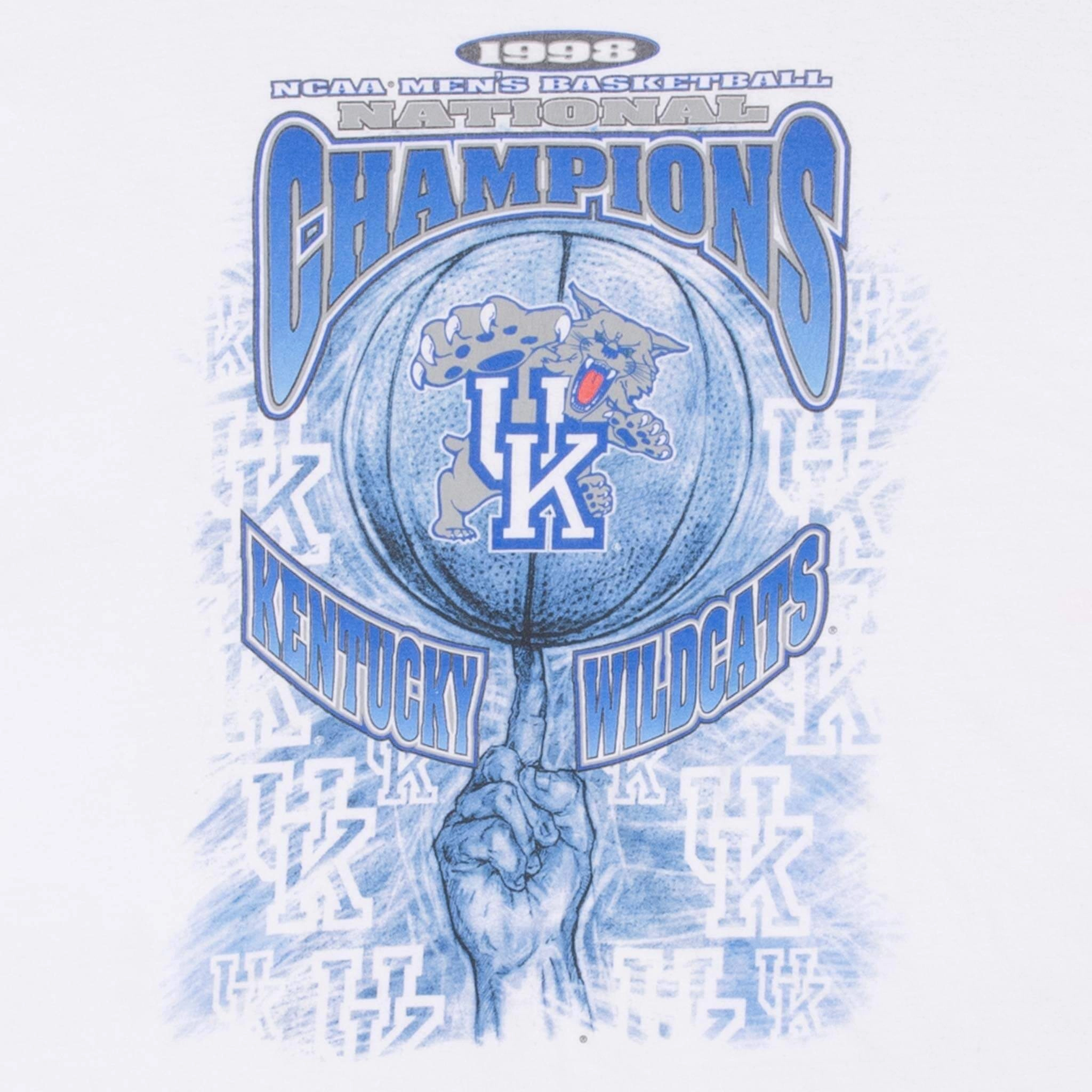 VINTAGE NCAA KENTUCKY WILDCATS BASKETBALL CHAMPIONS 1998 TEE SHIRT SIZE XL