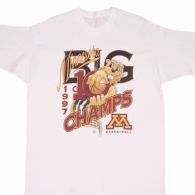 VINTAGE NCAA MINNESOTA GOLDEN GOPHERS BASKETBALL CHAMPS 1997 TEE SHIRT SIZE XL