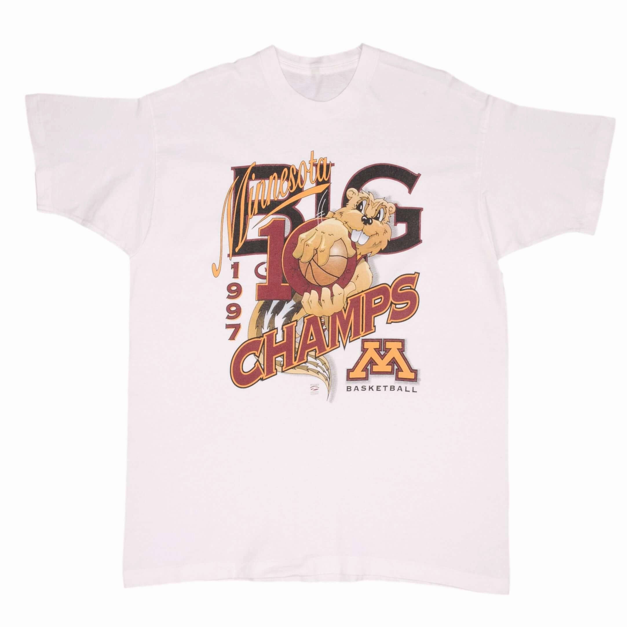 VINTAGE NCAA MINNESOTA GOLDEN GOPHERS BASKETBALL CHAMPS 1997 TEE SHIRT SIZE XL