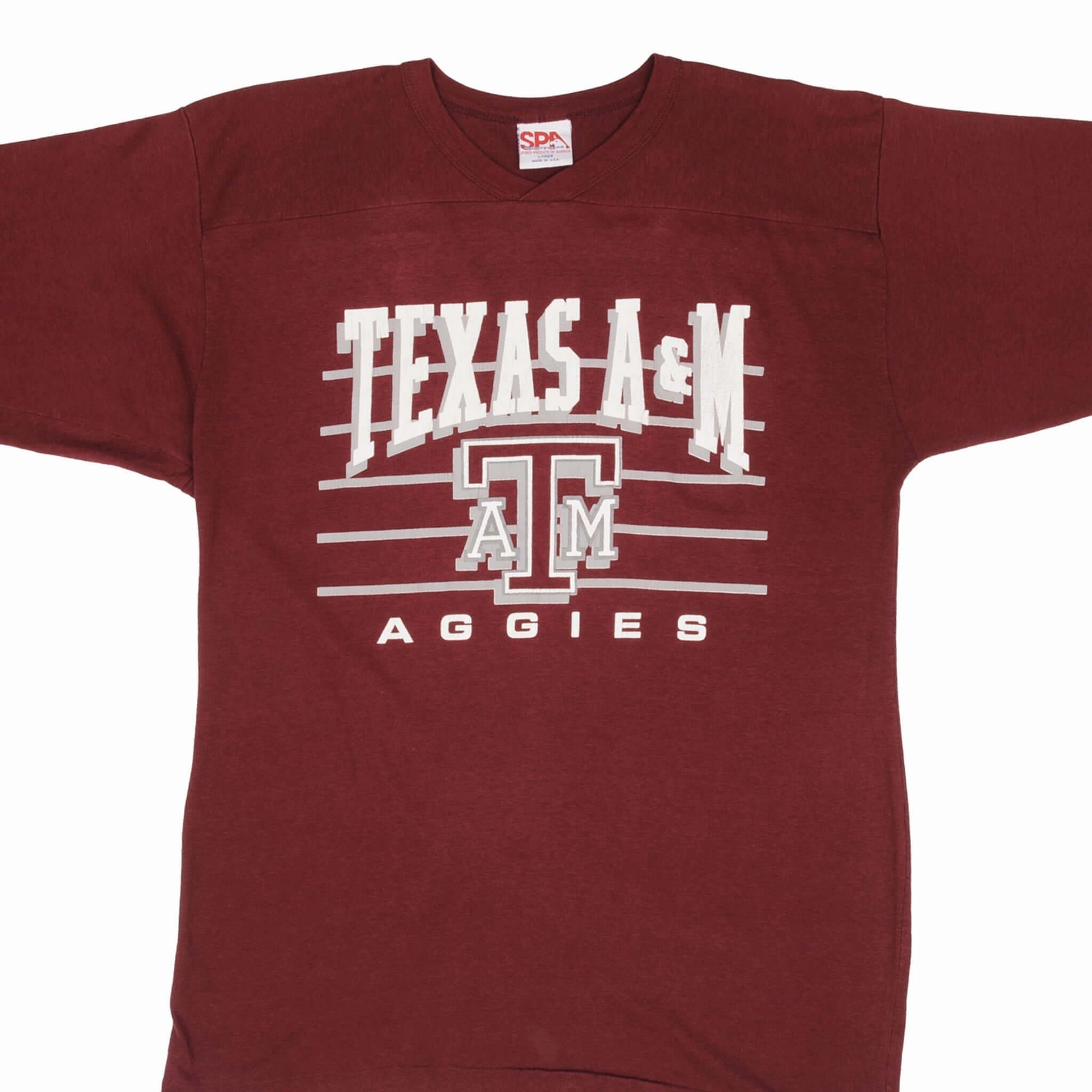 VINTAGE NCAA TEXAS A&M UNIVERSITY AGGIES TEE SHIRT 1990S SIZE LARGE MADE IN USA