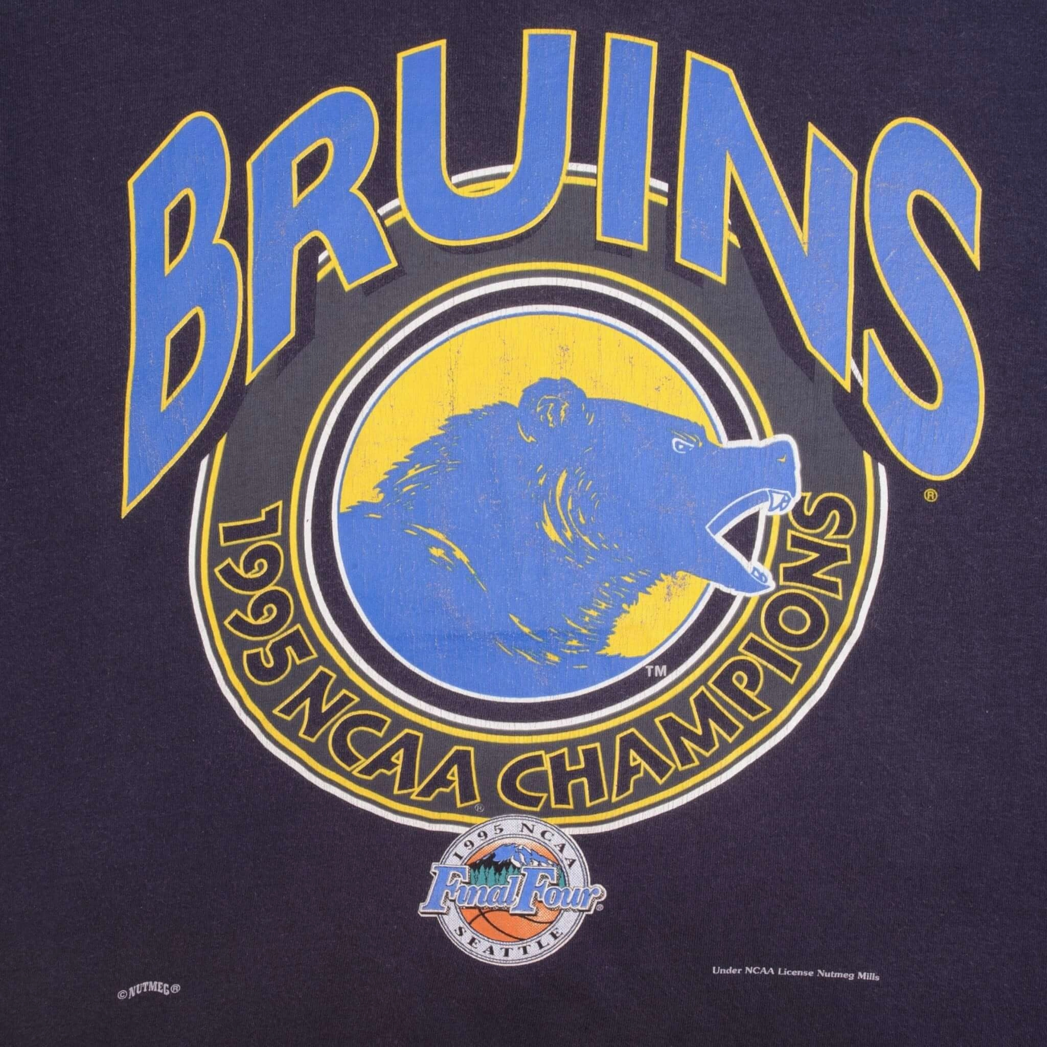 VINTAGE NCAA UCLA BRUINS BASKETBALL CHAMPIONS 1995 TEE SHIRT LARGE MADE IN USA