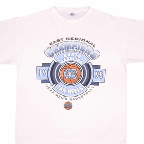 VINTAGE NCAA UNC NORTH CAROLINA TAR HEELS BASKETBALL CHAMPS 1998 TEE SHIRT LARGE