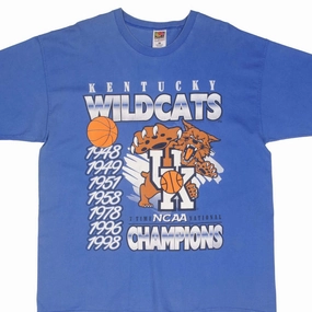 VINTAGE NCAA UNIVERSITY OF KENTUCKY WILDCATS CHAMPIONS 1998 TEE SHIRT SIZE XL