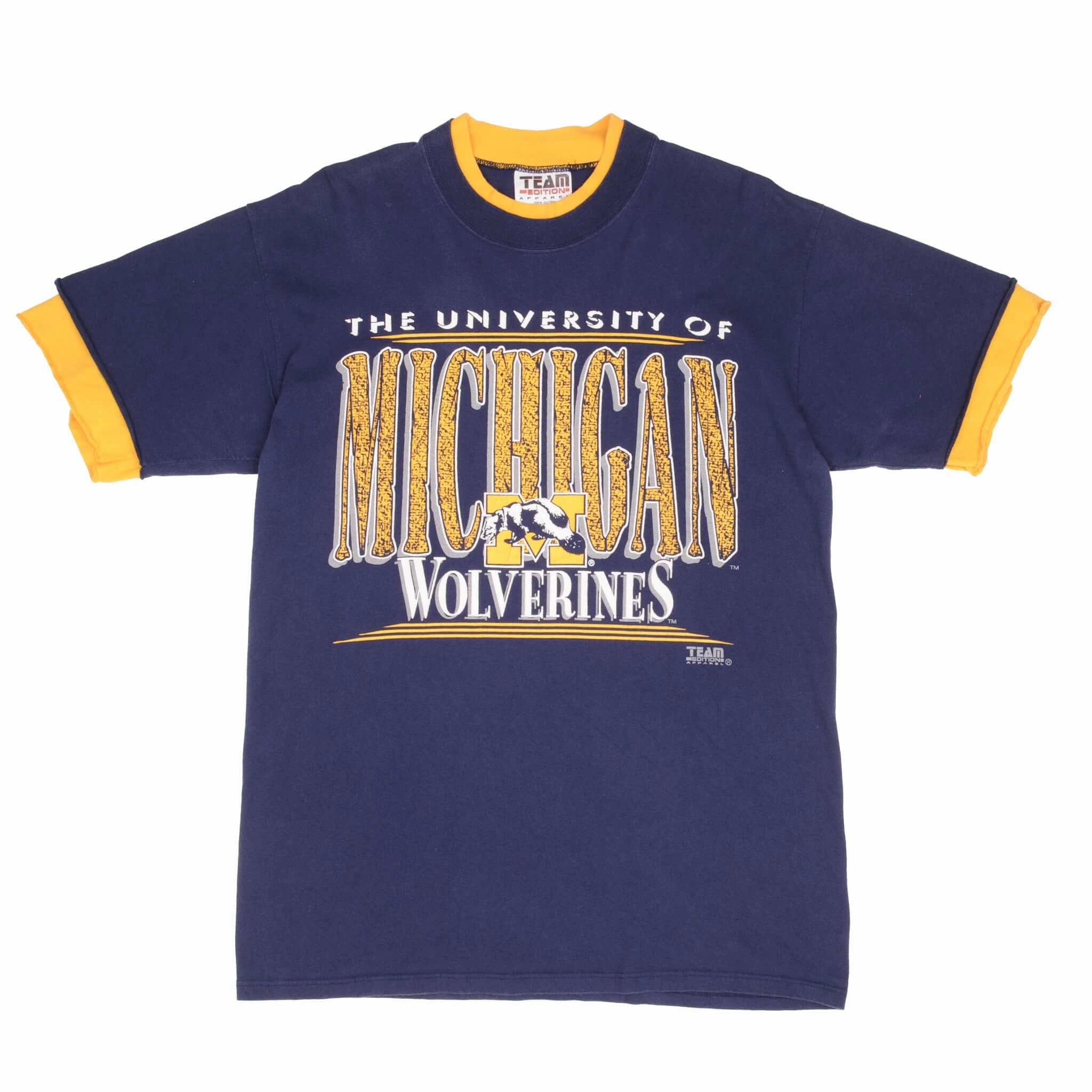 VINTAGE NCAA UNIVERSITY OF MICHIGAN WOLVERINES TEE SHIRT 1990S SIZE LARGE
