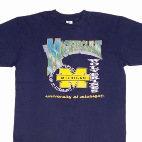 VINTAGE NCAA UNIVERSITY OF MICHIGAN WOLVERINES TEE SHIRT 1990S XL MADE IN USA