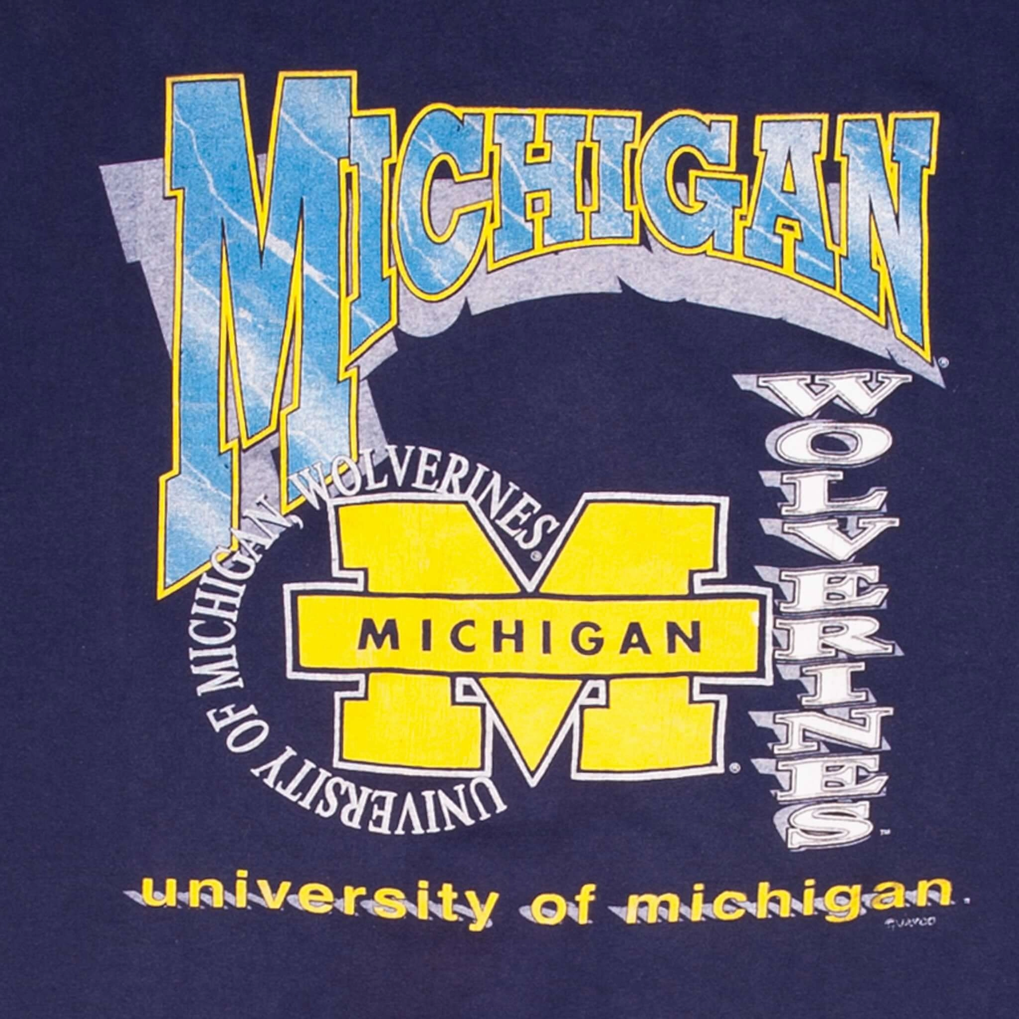 VINTAGE NCAA UNIVERSITY OF MICHIGAN WOLVERINES TEE SHIRT 1990S XL MADE IN USA