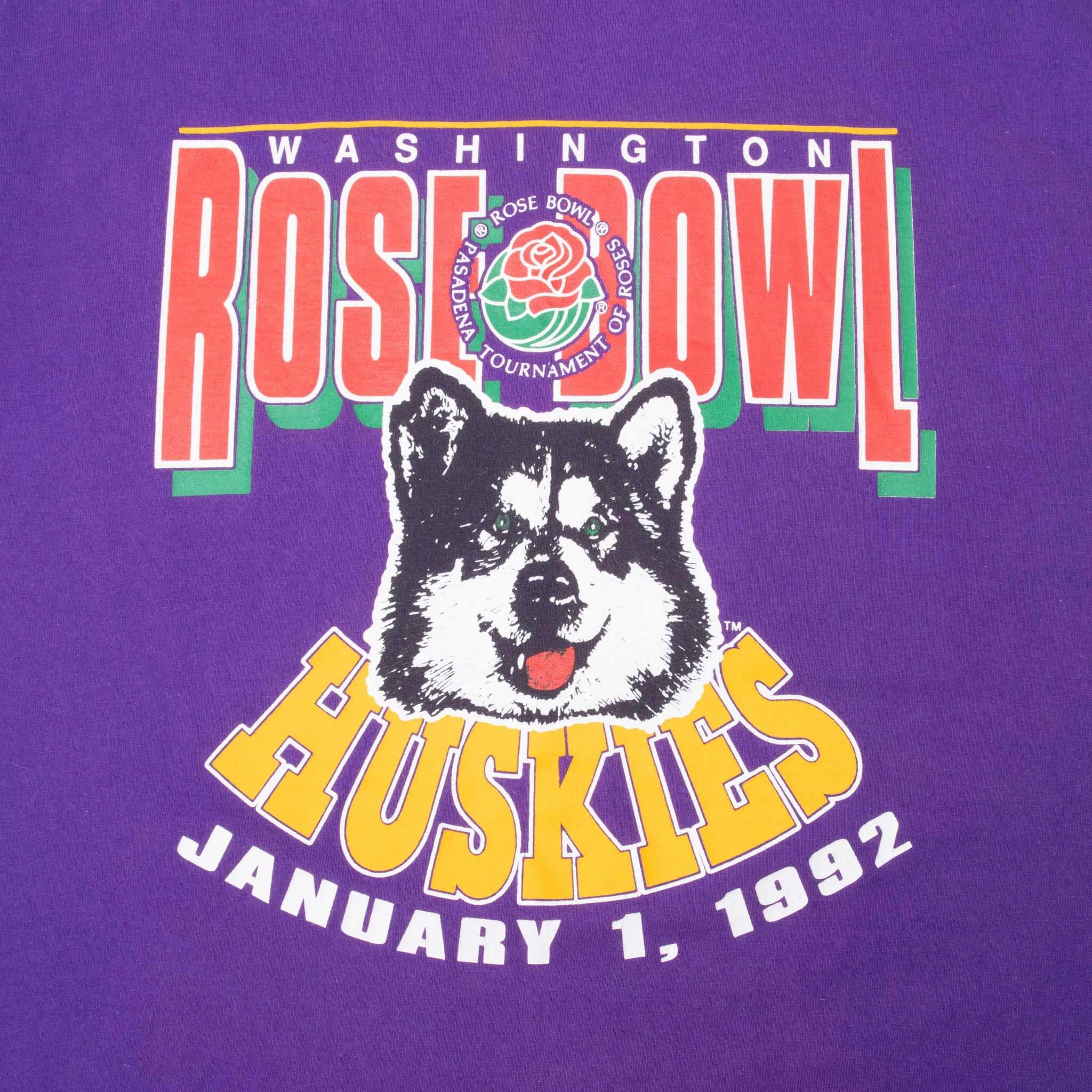VINTAGE NCAA WASHINGTON HUSKIES ROSE BOWL 1992 TEE SHIRT MEDIUM MADE IN USA