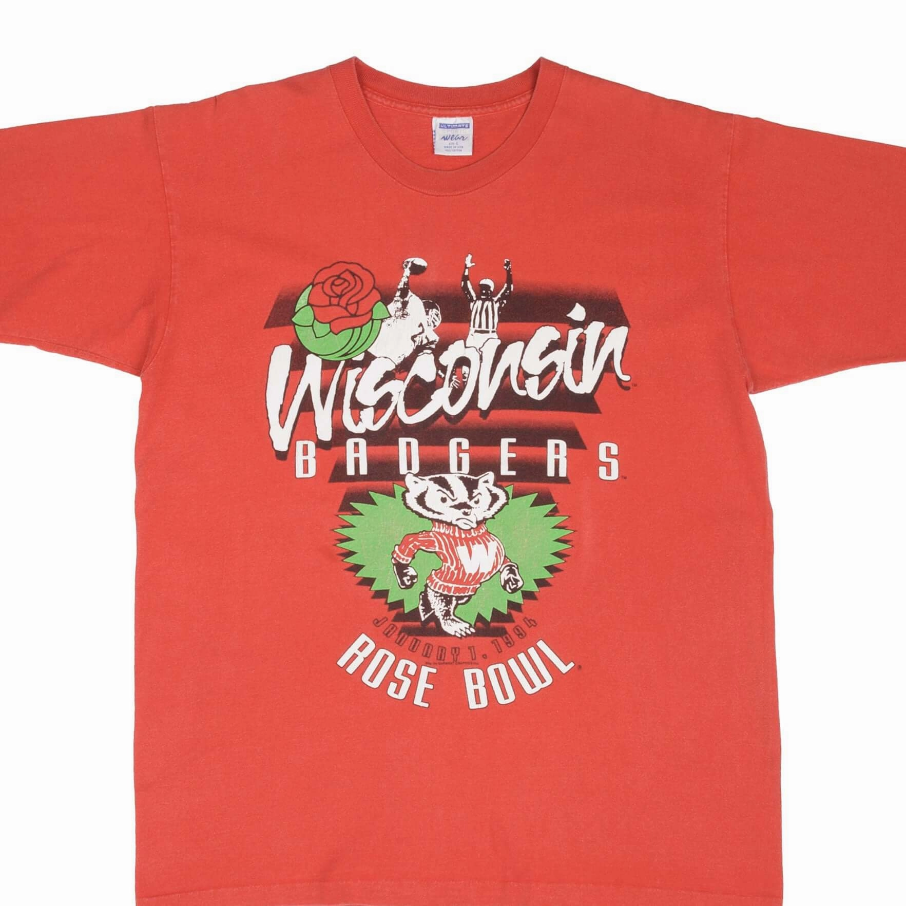 VINTAGE NCAA WISCONSIN BADGERS ROSE BOWL 1994 TEE SHIRT SIZE LARGE MADE IN USA