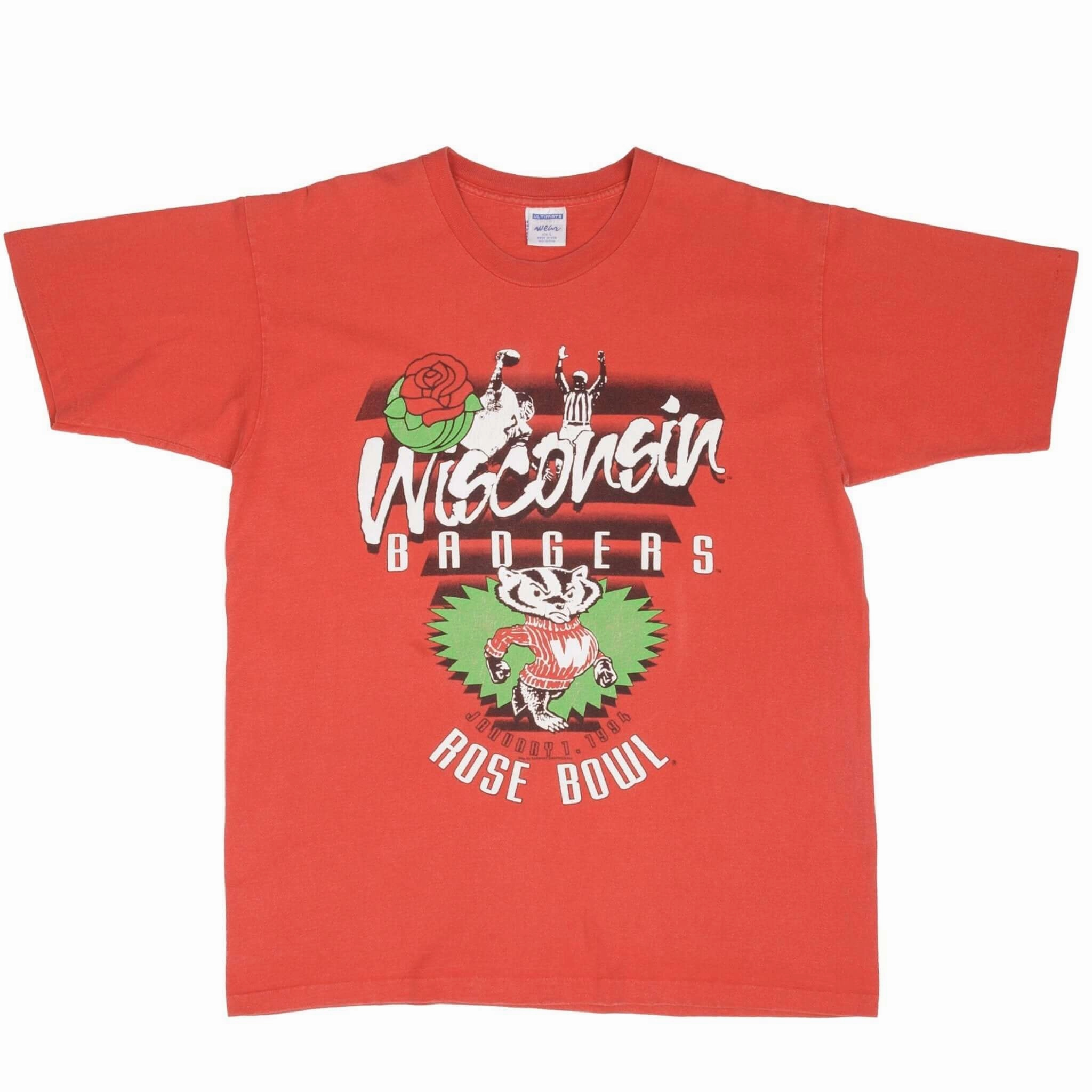 VINTAGE NCAA WISCONSIN BADGERS ROSE BOWL 1994 TEE SHIRT SIZE LARGE MADE IN USA