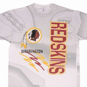 VINTAGE NFL ALL OVER PRINT WASHINGTON REDSKINS 1995 TEE SHIRT XL MADE IN USA