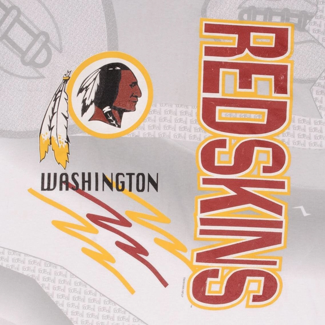 VINTAGE NFL ALL OVER PRINT WASHINGTON REDSKINS 1995 TEE SHIRT XL MADE IN USA