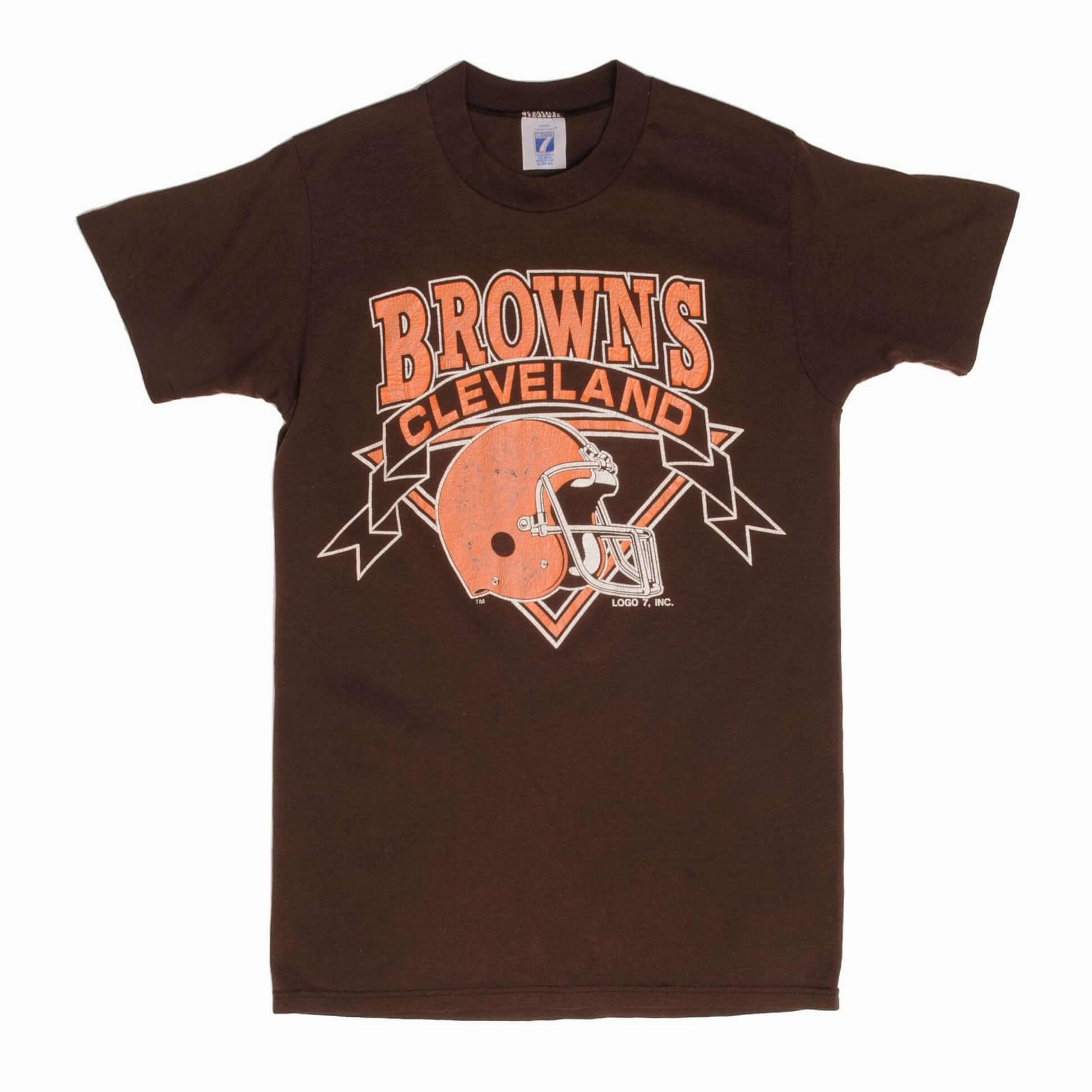 VINTAGE NFL BROWNS TEE SHIRT 1980S SIZE SMALL MADE IN USA