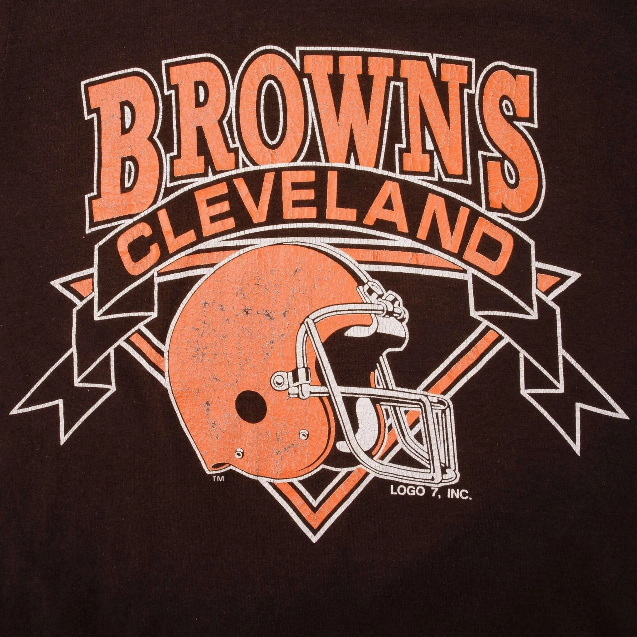 VINTAGE NFL BROWNS TEE SHIRT 1980S SIZE SMALL MADE IN USA