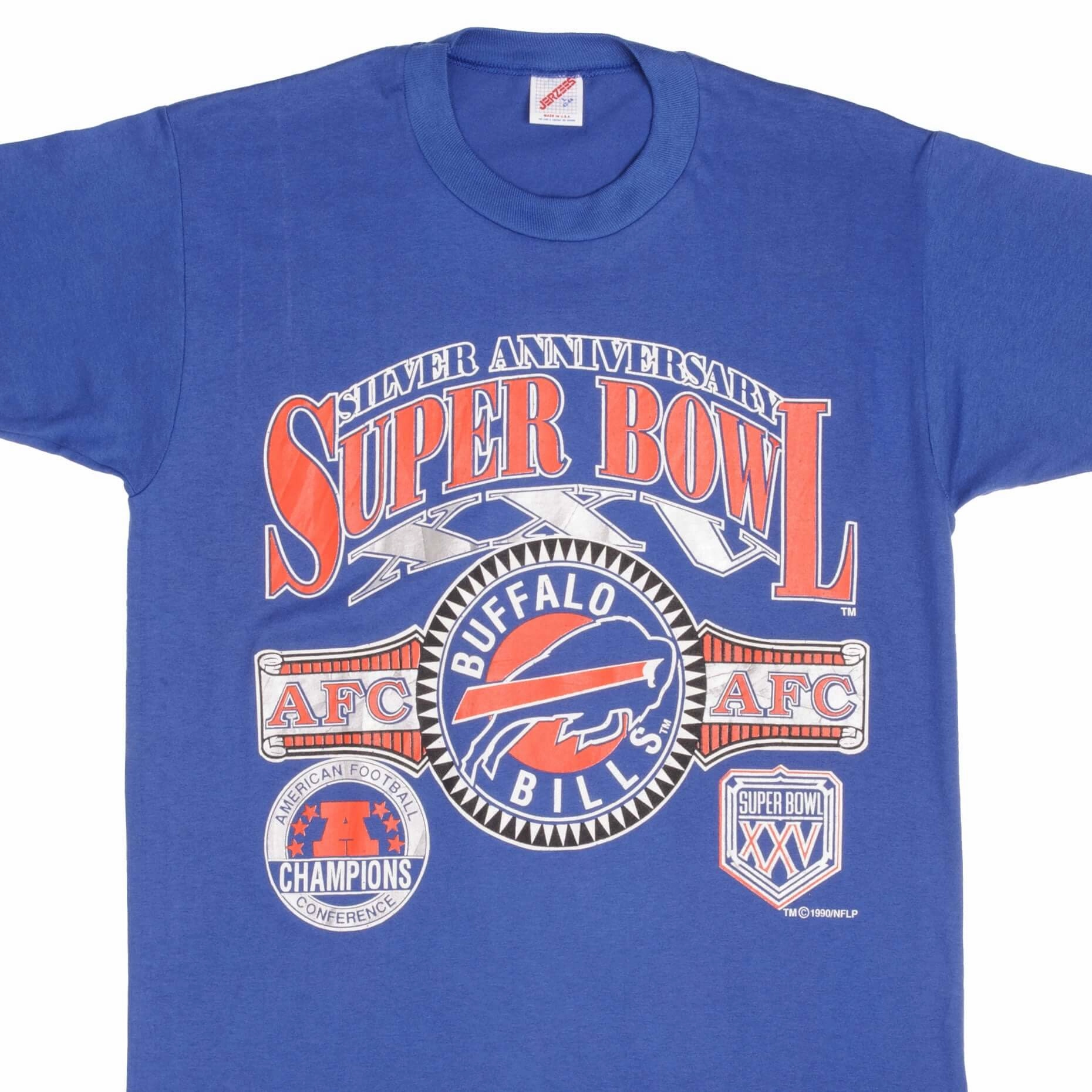 VINTAGE NFL BUFFALO BILLS SUPER BOWL XXV 1990 TEE SHIRT SIZE MEDIUM MADE IN USA
