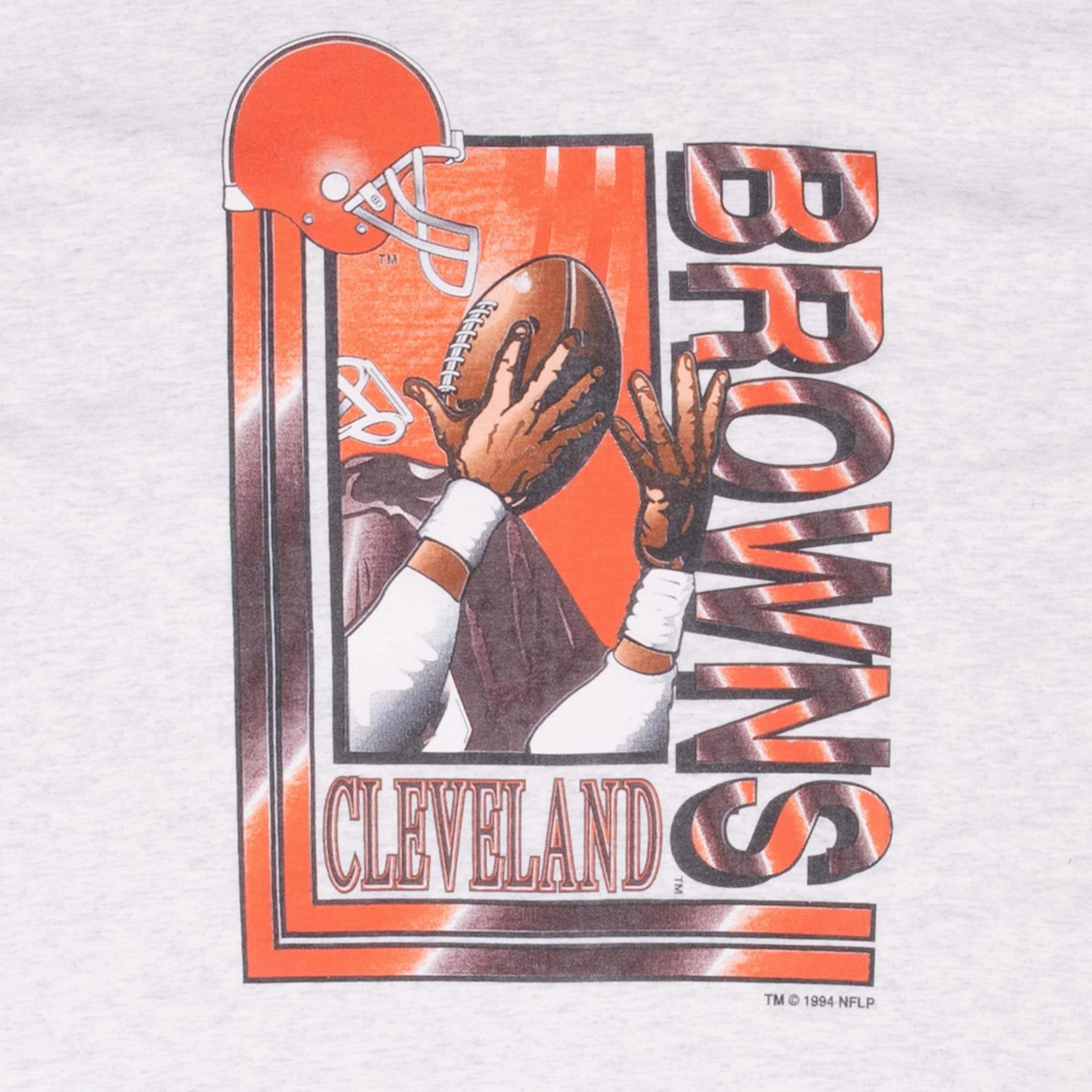 VINTAGE NFL CLEVELAND BROWNS GREY TEE SHIRT 1994 XL MADE IN USA