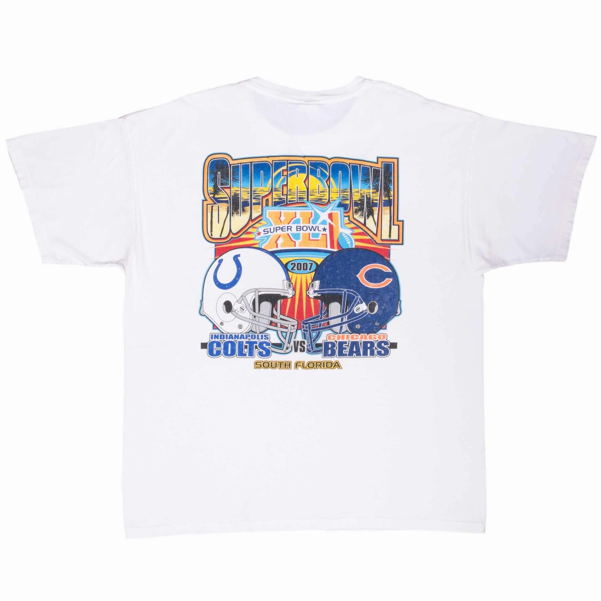 VINTAGE NFL COLTS VS BEARS SUPER BOWL XLI 2007 TEE SHIRT XL