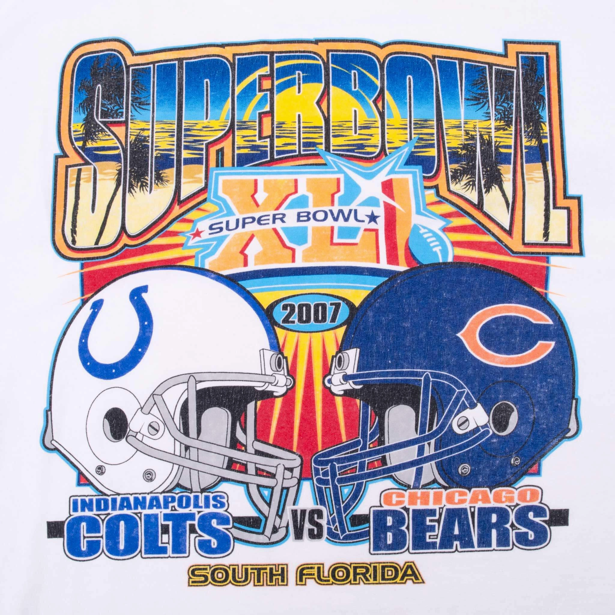 VINTAGE NFL COLTS VS BEARS SUPER BOWL XLI 2007 TEE SHIRT XL