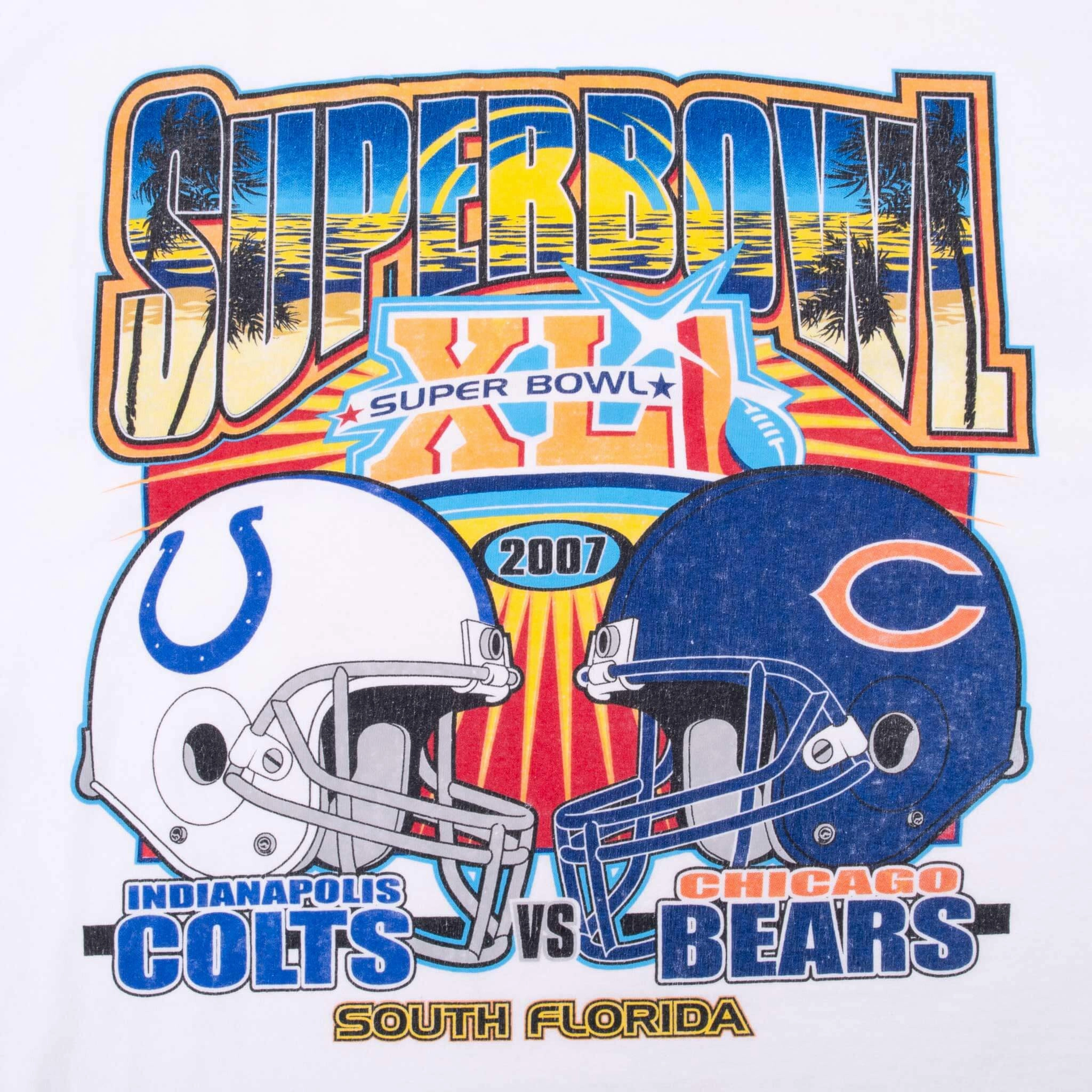 VINTAGE NFL COLTS VS BEARS SUPER BOWL XLI 2007 TEE SHIRT XL
