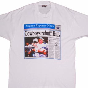 VINTAGE NFL DALLAS COWBOYS CHAMPION VS BUFFALO BILLS TEE SHIRT 1994 XL MADE USA
