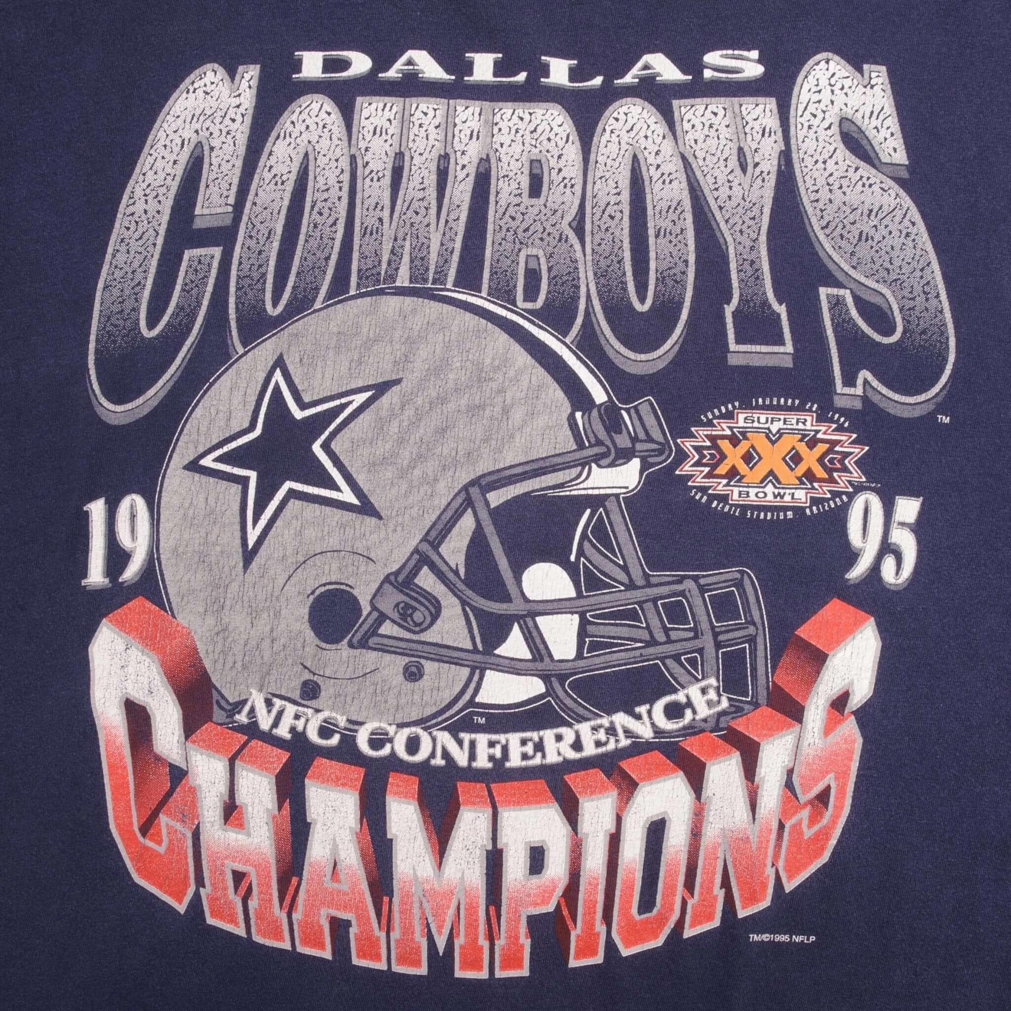 VINTAGE NFL DALLAS COWBOYS NFC CHAMPIONS 1995 TEE SHIRT SIZE XL