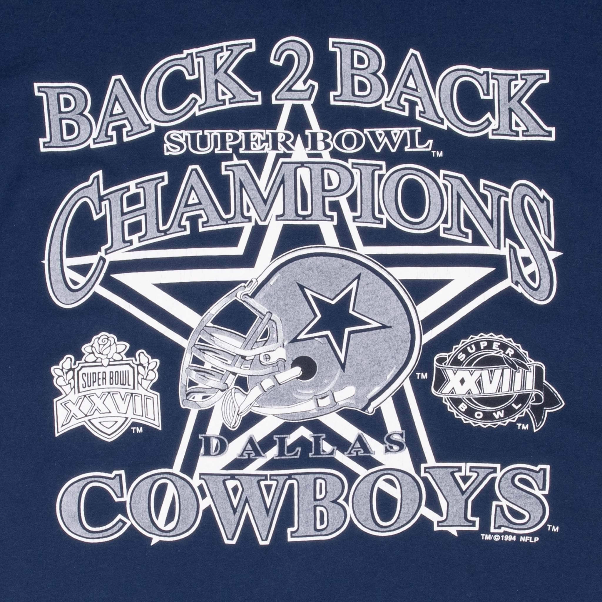 VINTAGE NFL DALLAS COWBOYS SUPER BOWL CHAMPIONS 1994 TEE SHIRT LARGE MADE USA