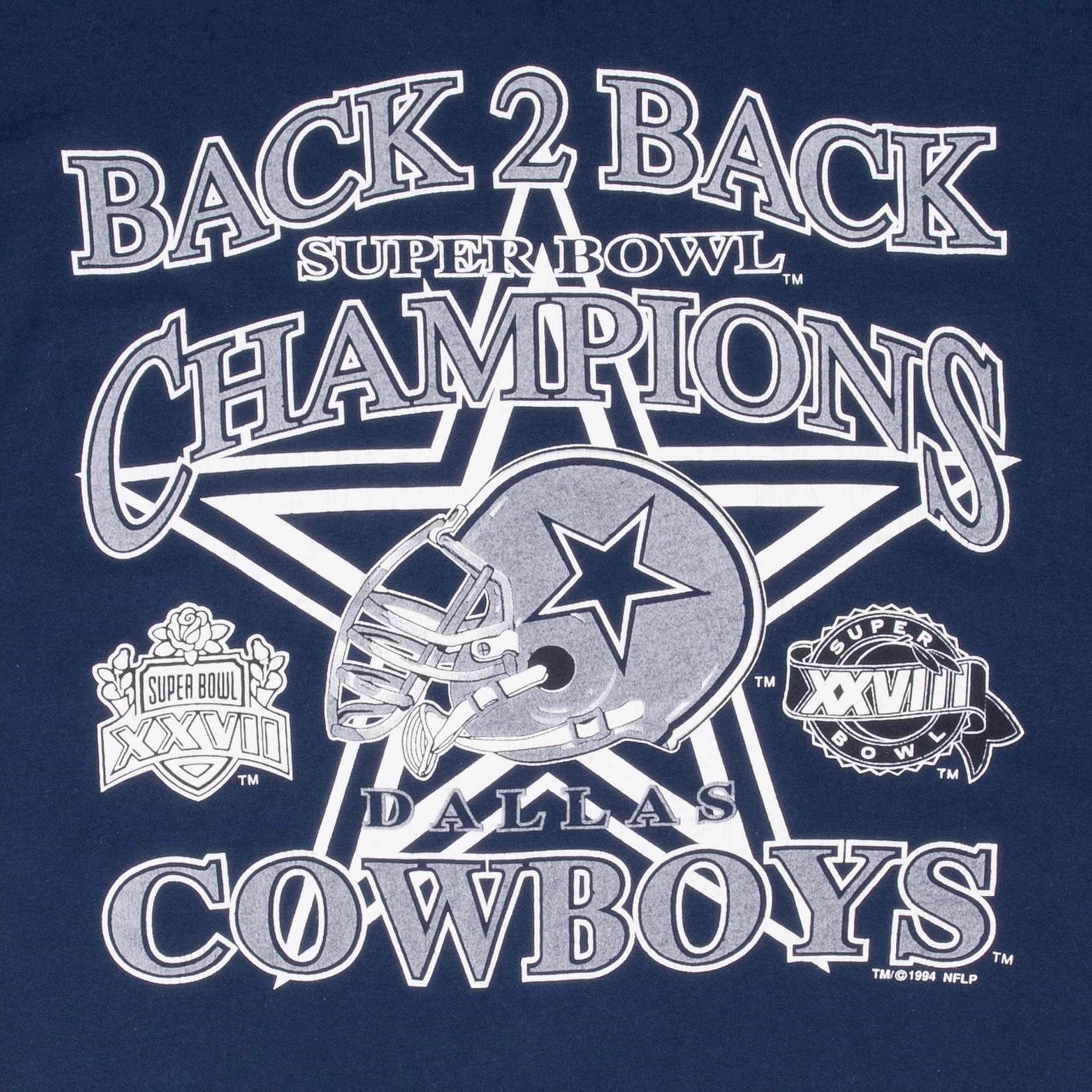 VINTAGE NFL DALLAS COWBOYS SUPER BOWL CHAMPIONS 1994 TEE SHIRT LARGE MADE USA