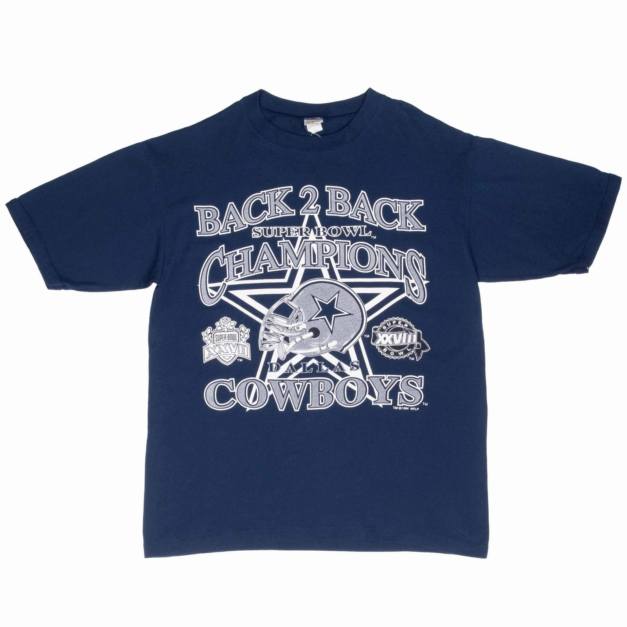 VINTAGE NFL DALLAS COWBOYS SUPER BOWL CHAMPIONS 1994 TEE SHIRT LARGE MADE USA