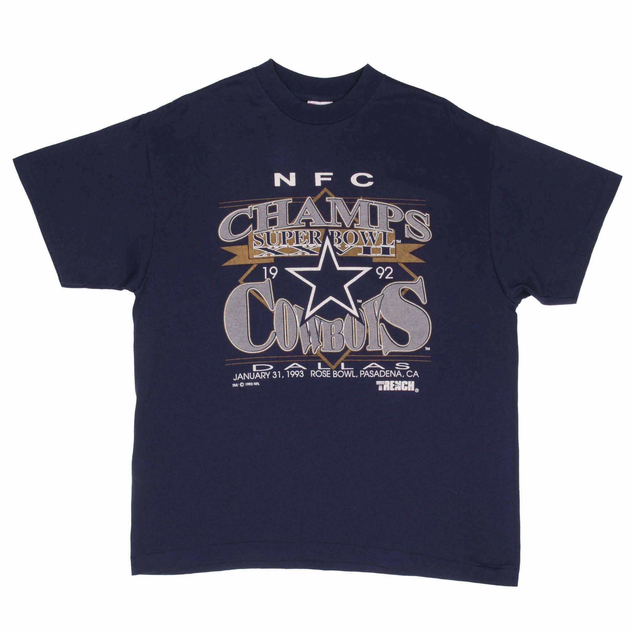 VINTAGE NFL DALLAS COWBOYS SUPER BOWL XXVII CHAMPS 1992 TEE SHIRT XL MADE IN USA
