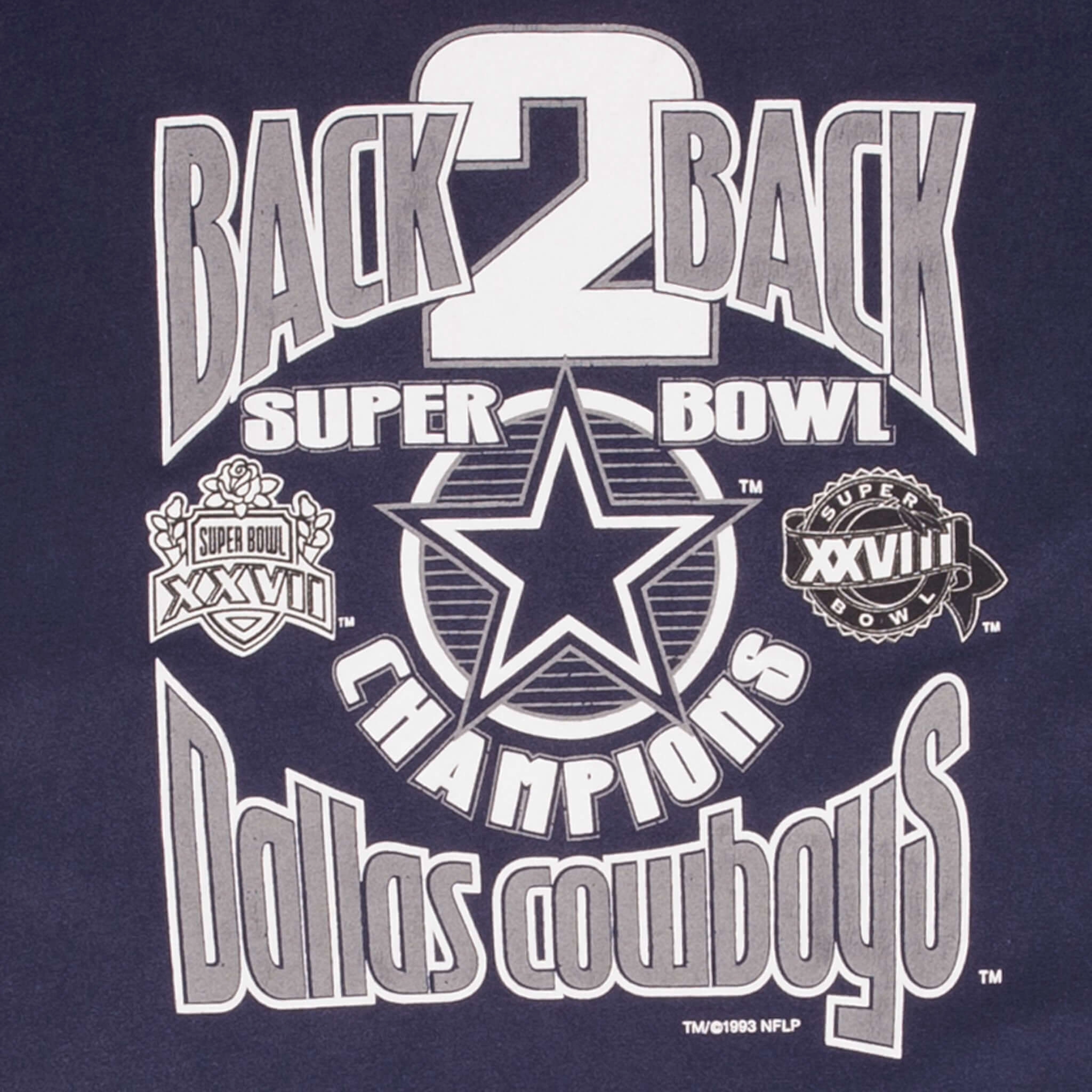 VINTAGE NFL DALLAS COWBOYS SUPER BOWL XXVIII CHAMPS 1993 TEE SHIRT XL MADE USA