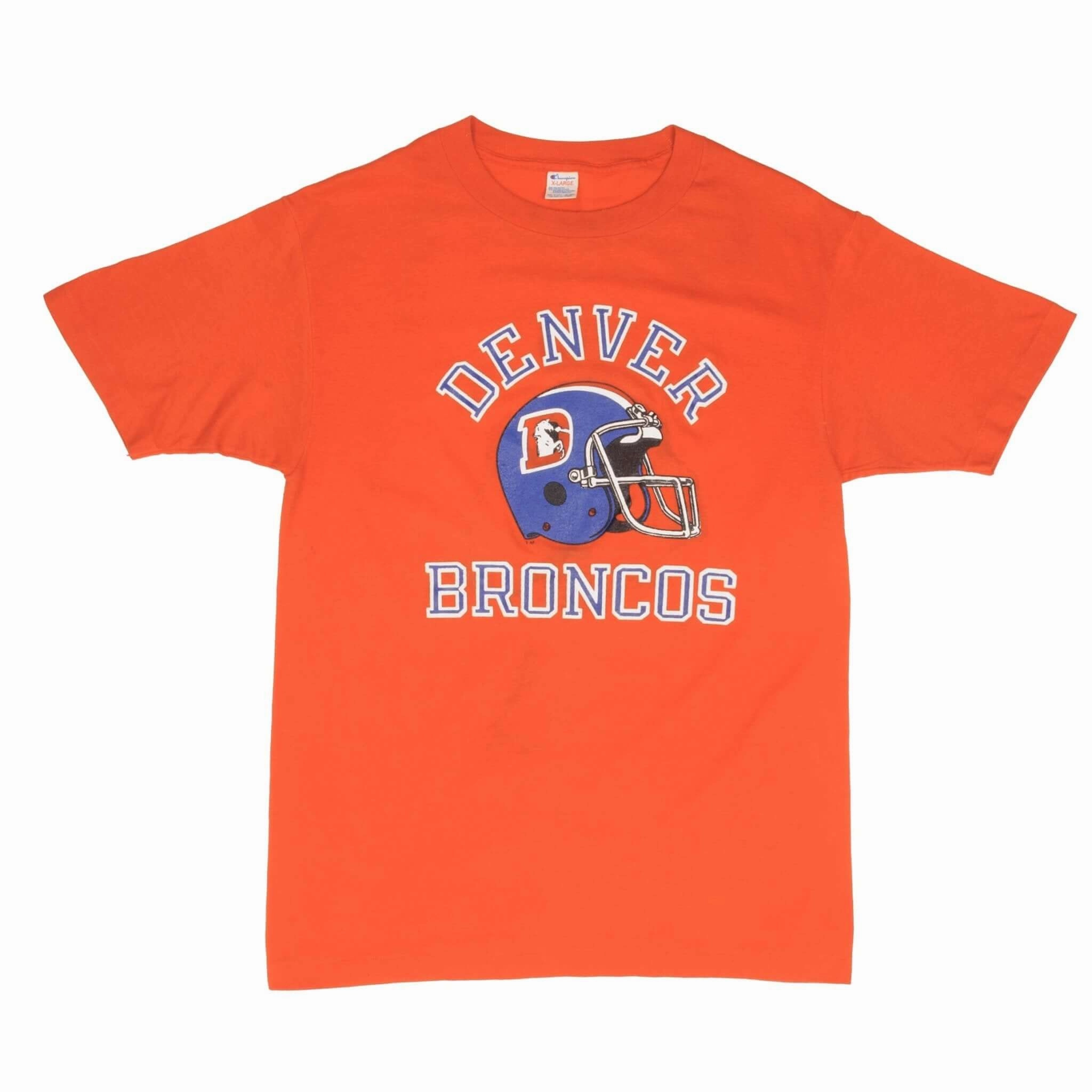 VINTAGE NFL DENVER BRONCOS 1980S CHAMPION TEE SHIRT SIZE MEDIUM MADE IN USA