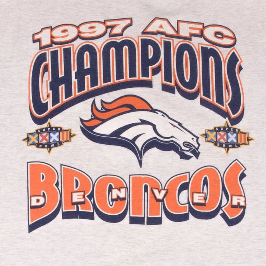 VINTAGE NFL DENVER BRONCOS AFC CHAMPIONS 1997 TEE SHIRT SIZE XL