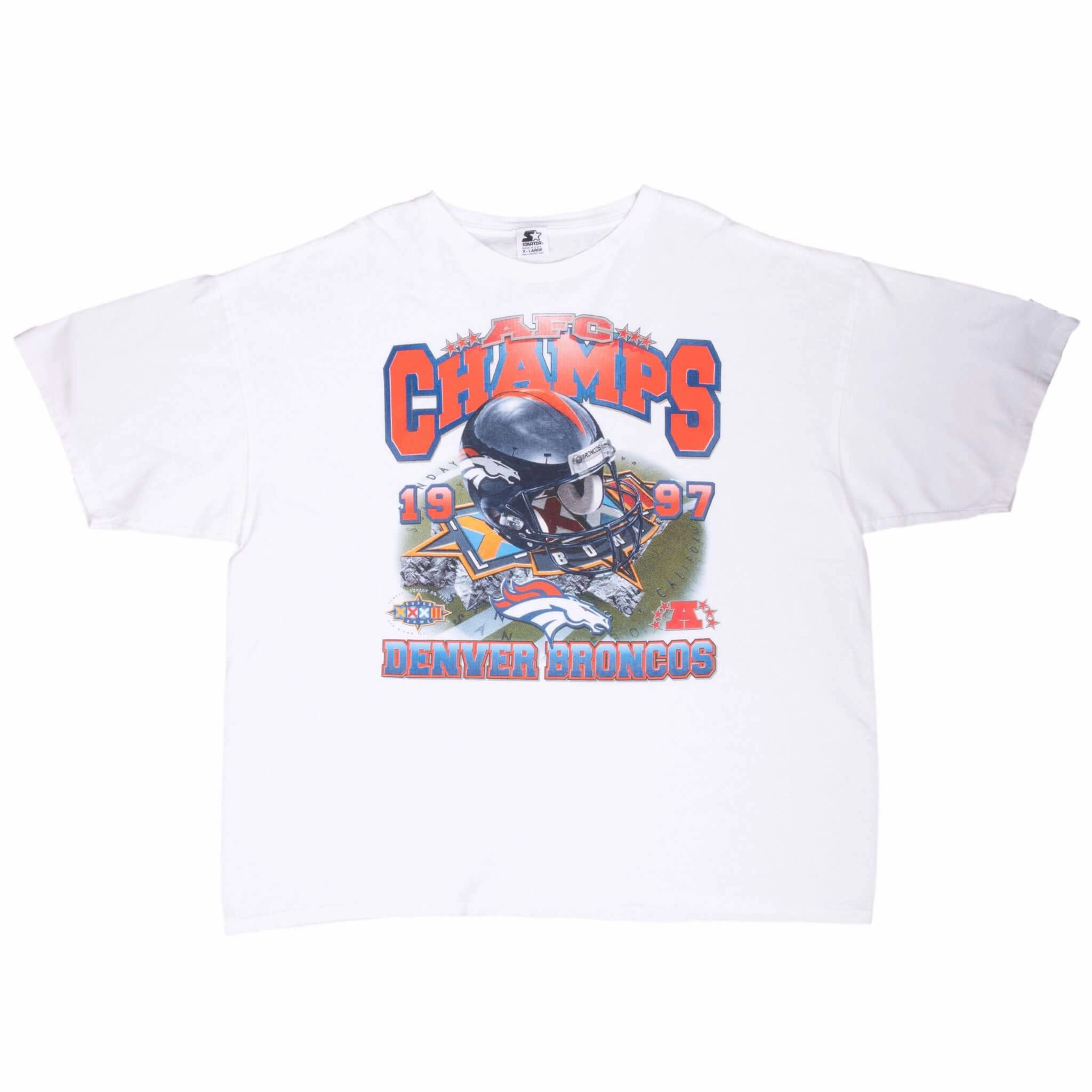 VINTAGE NFL DENVER BRONCOS AFC CHAMPIONS 1997 TEE SHIRT XL MADE IN USA