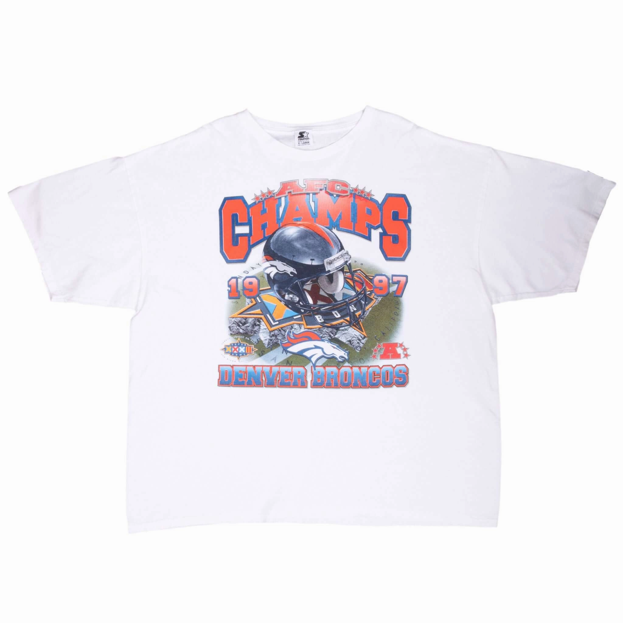 VINTAGE NFL DENVER BRONCOS AFC CHAMPIONS 1997 TEE SHIRT XL MADE IN USA