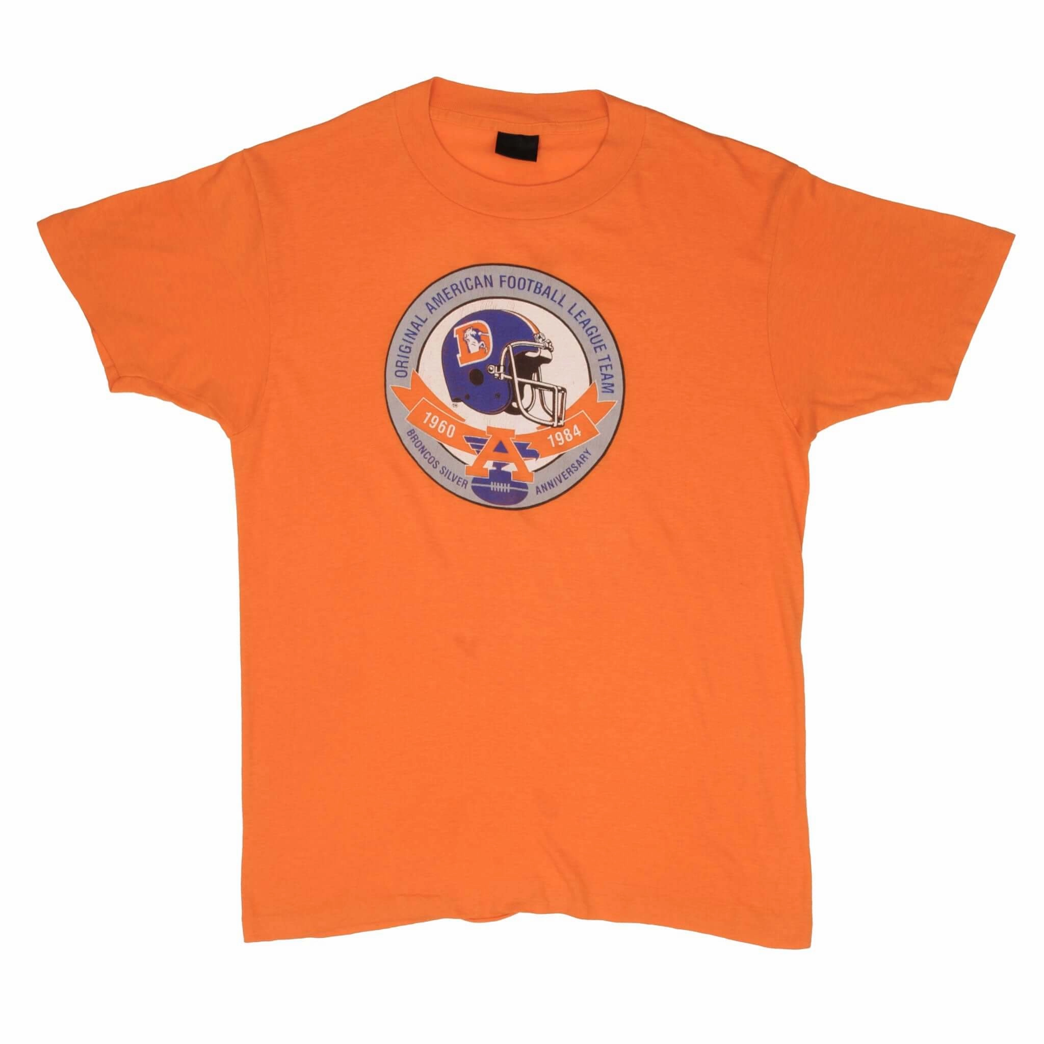 VINTAGE NFL DENVER BRONCOS ANNIVERSARY 1984 TEE SHIRT SIZE MEDIUM MADE IN USA