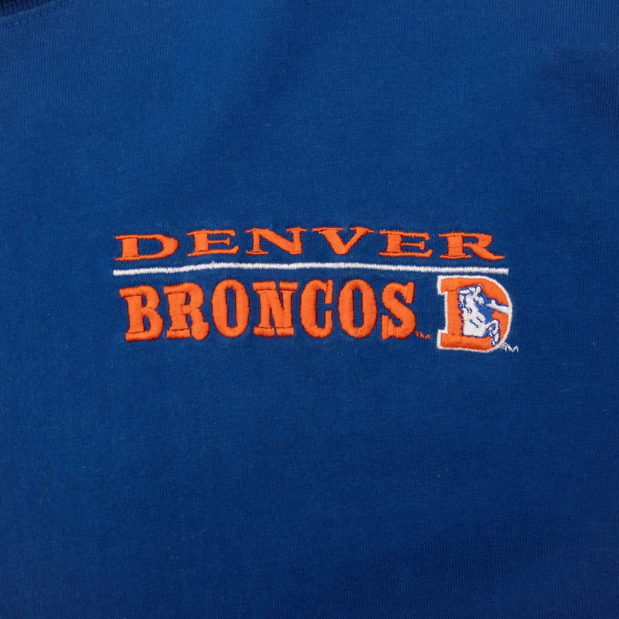 VINTAGE NFL DENVER BRONCOS EMBROIDERED 1990S TEE SHIRT LARGE
