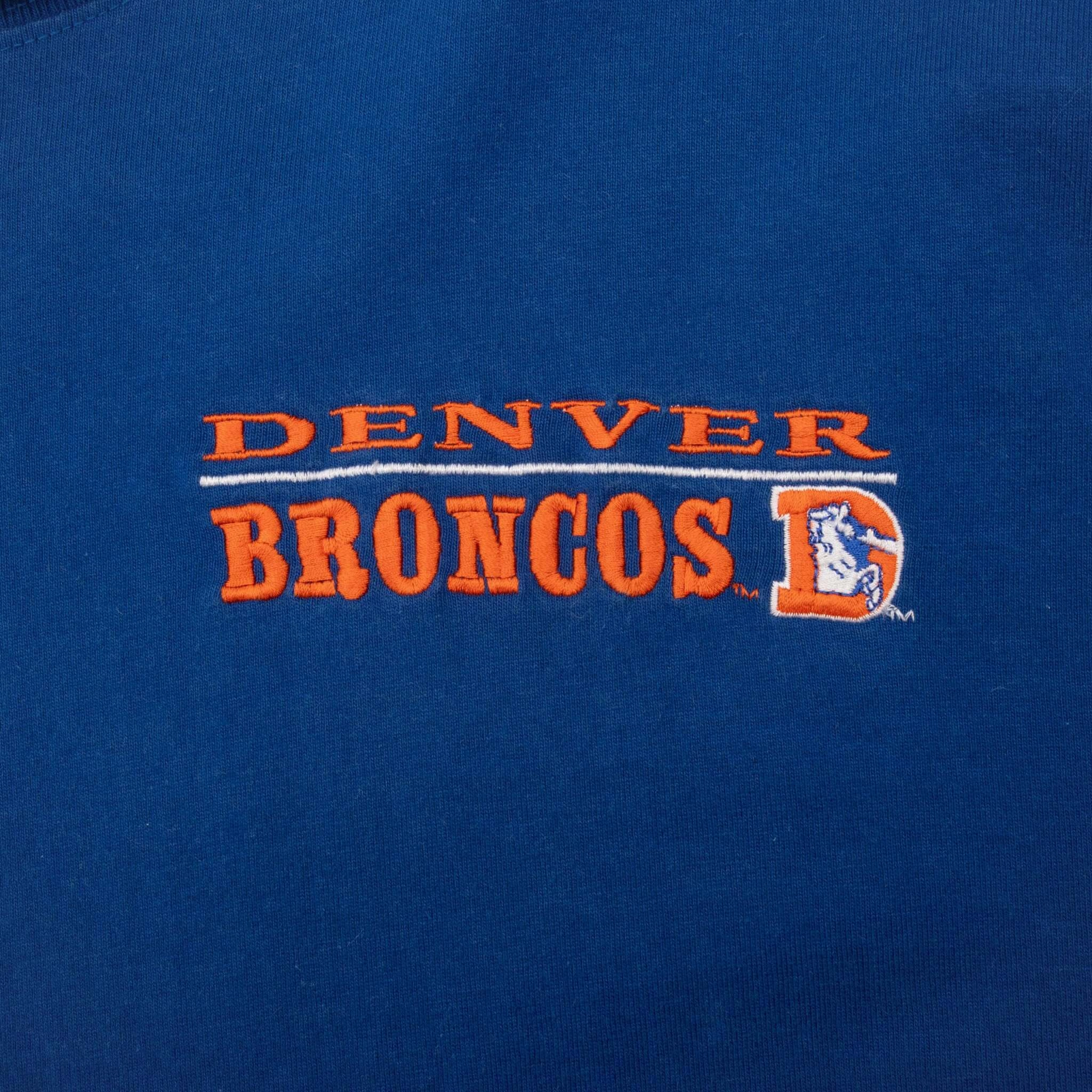 VINTAGE NFL DENVER BRONCOS EMBROIDERED 1990S TEE SHIRT LARGE