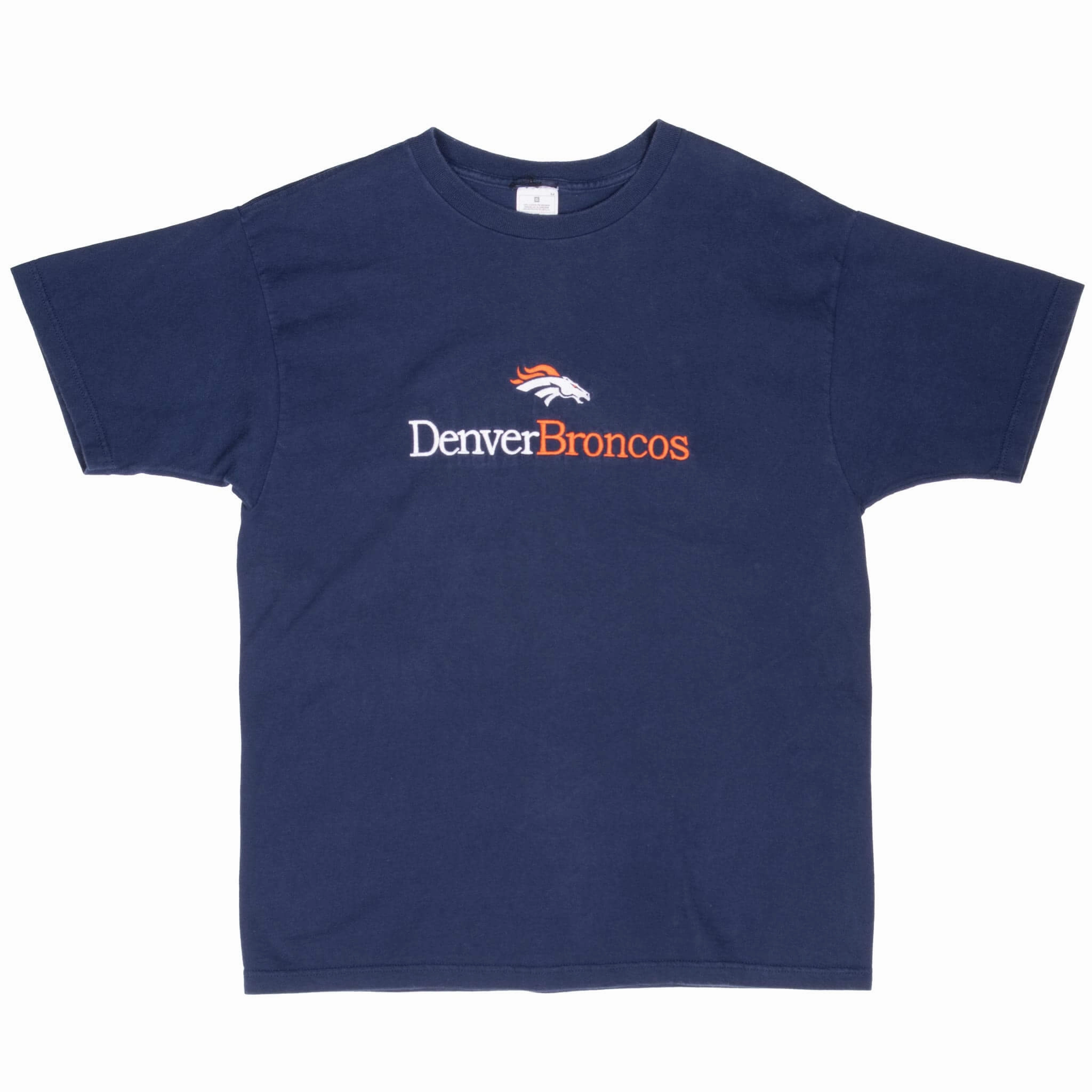 VINTAGE NFL DENVER BRONCOS EMBROIDERED 1990S TEE SHIRT MEDIUM