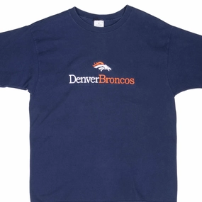 VINTAGE NFL DENVER BRONCOS EMBROIDERED 1990S TEE SHIRT MEDIUM