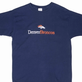 VINTAGE NFL DENVER BRONCOS EMBROIDERED 1990S TEE SHIRT MEDIUM